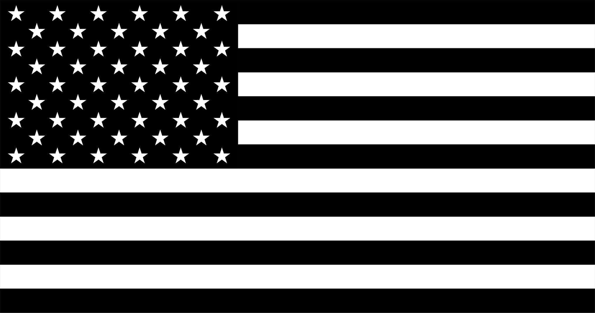 American Flag, black and white, high contrast monochrome, Full HD Desktop Wallpaper