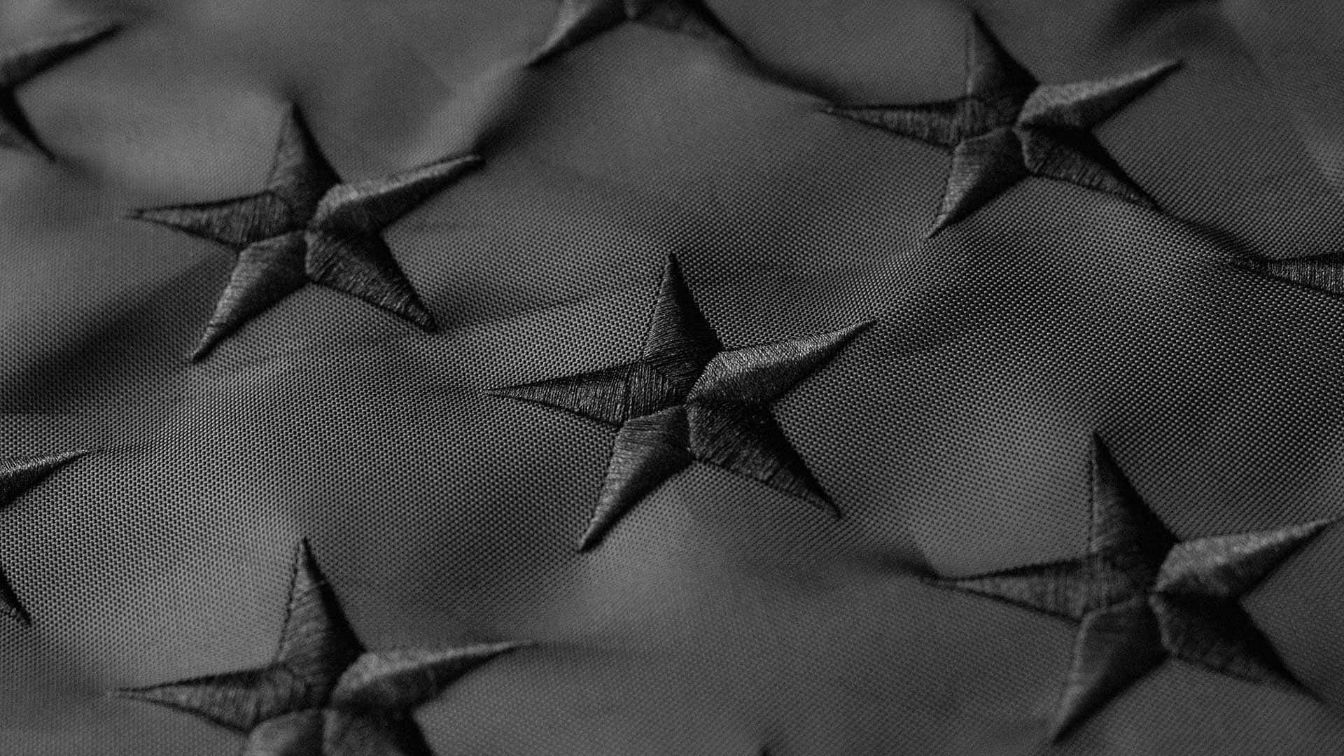 monochrome stars and stripes texture, black textured fabric, raised star patterns, Full HD Desktop Wallpaper