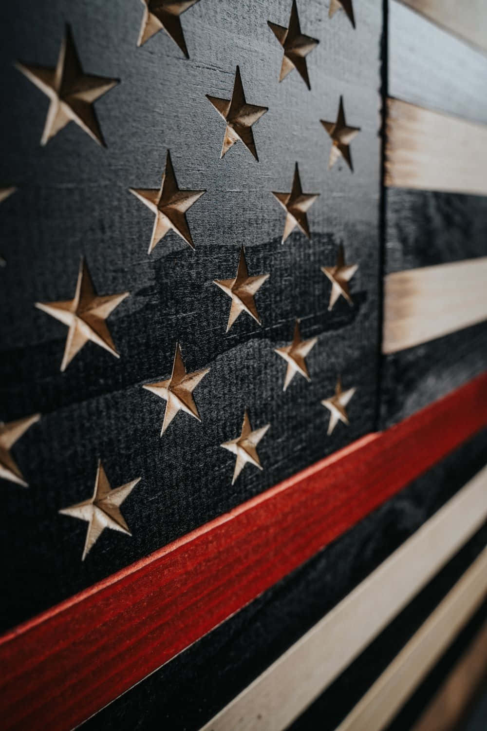 American Flag, wooden texture, carved stars, HD Phone Wallpaper