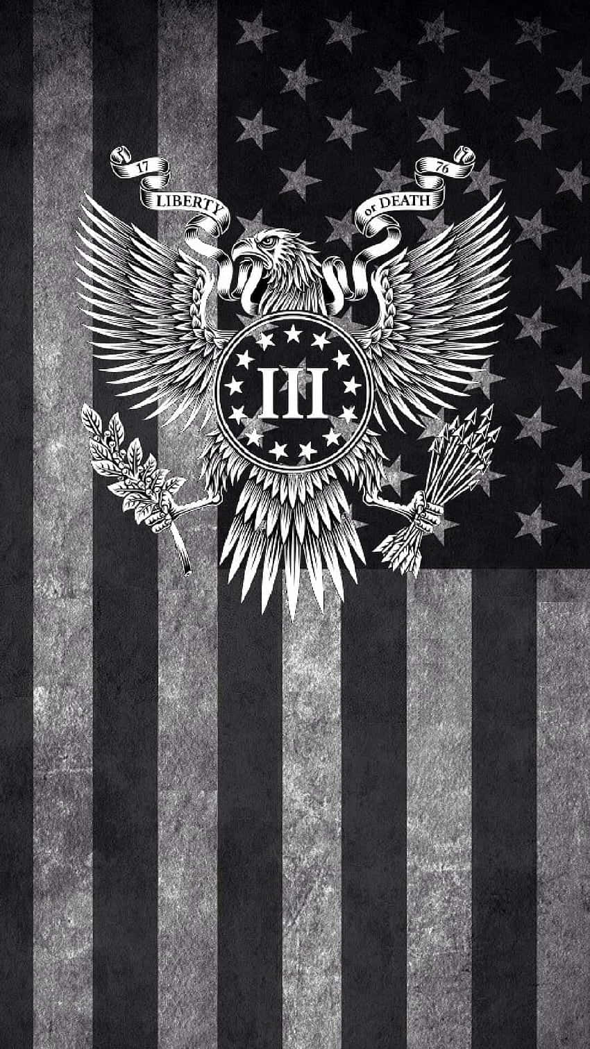 Dark American Flag, eagle emblem, liberty banner, HD Phone Wallpaper