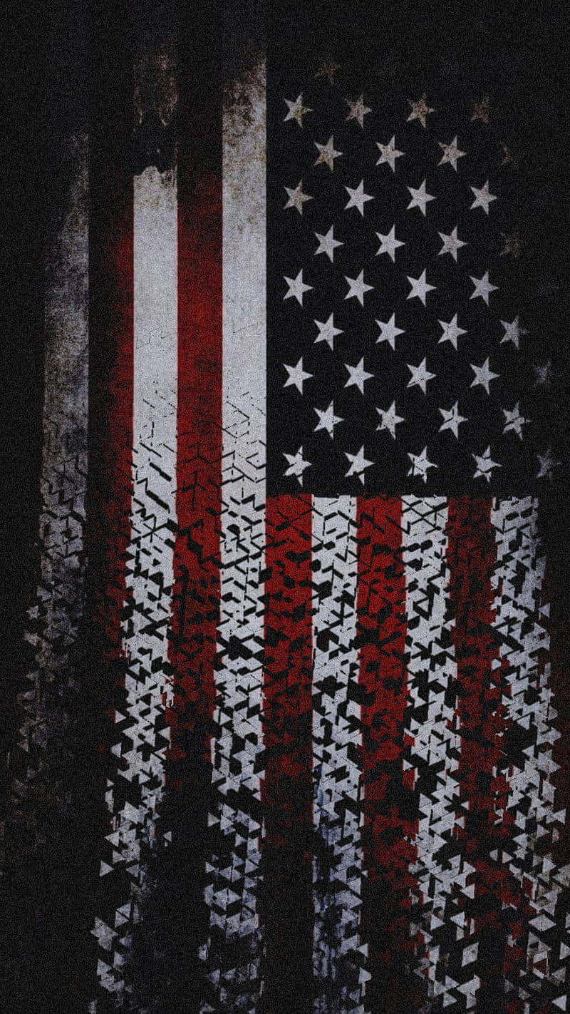 American flag, stars and stripes, gritty textured style, HD Phone Wallpaper