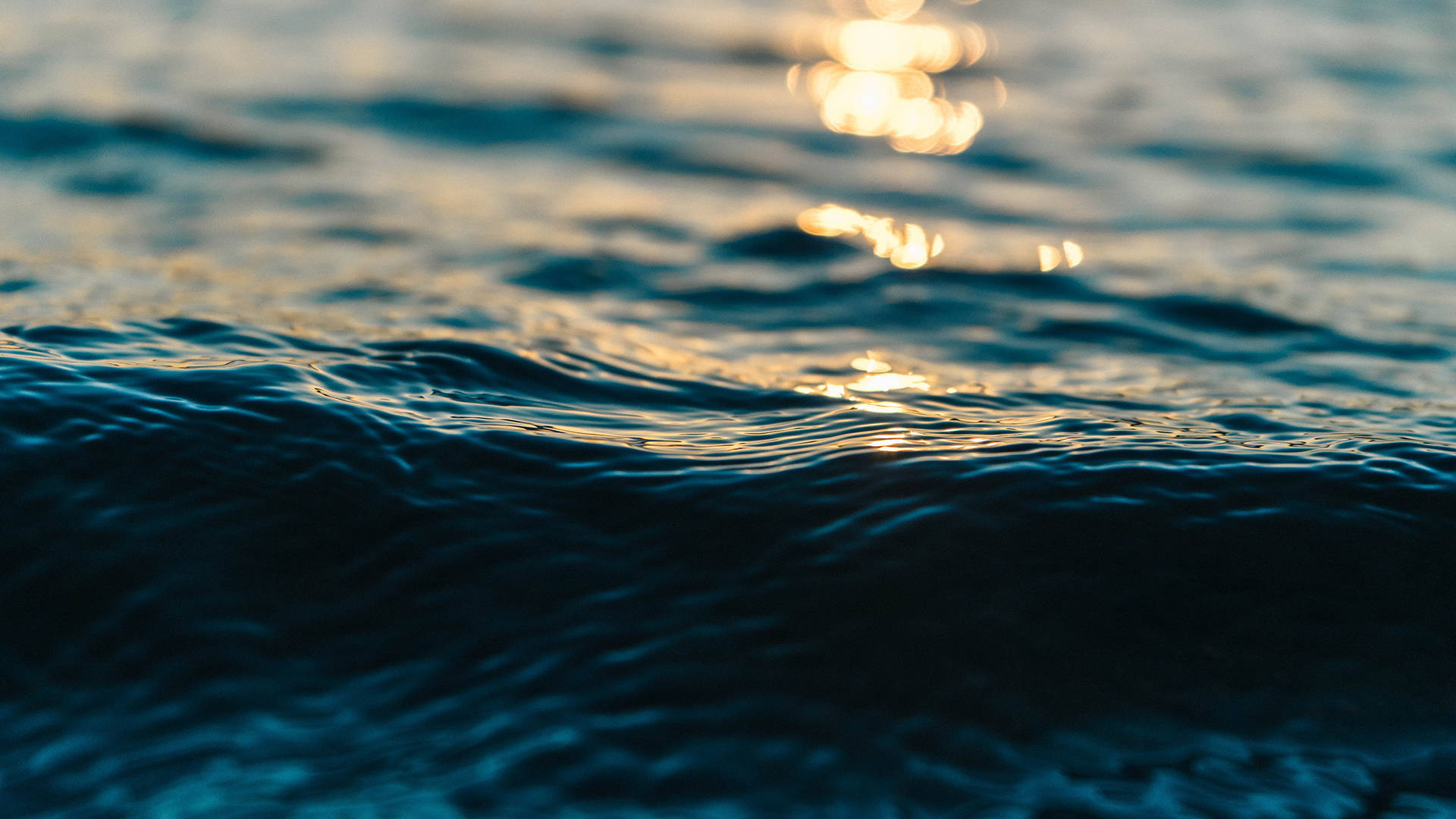 Wave, Ocean waves, Golden sunlight, Full HD Desktop Wallpaper