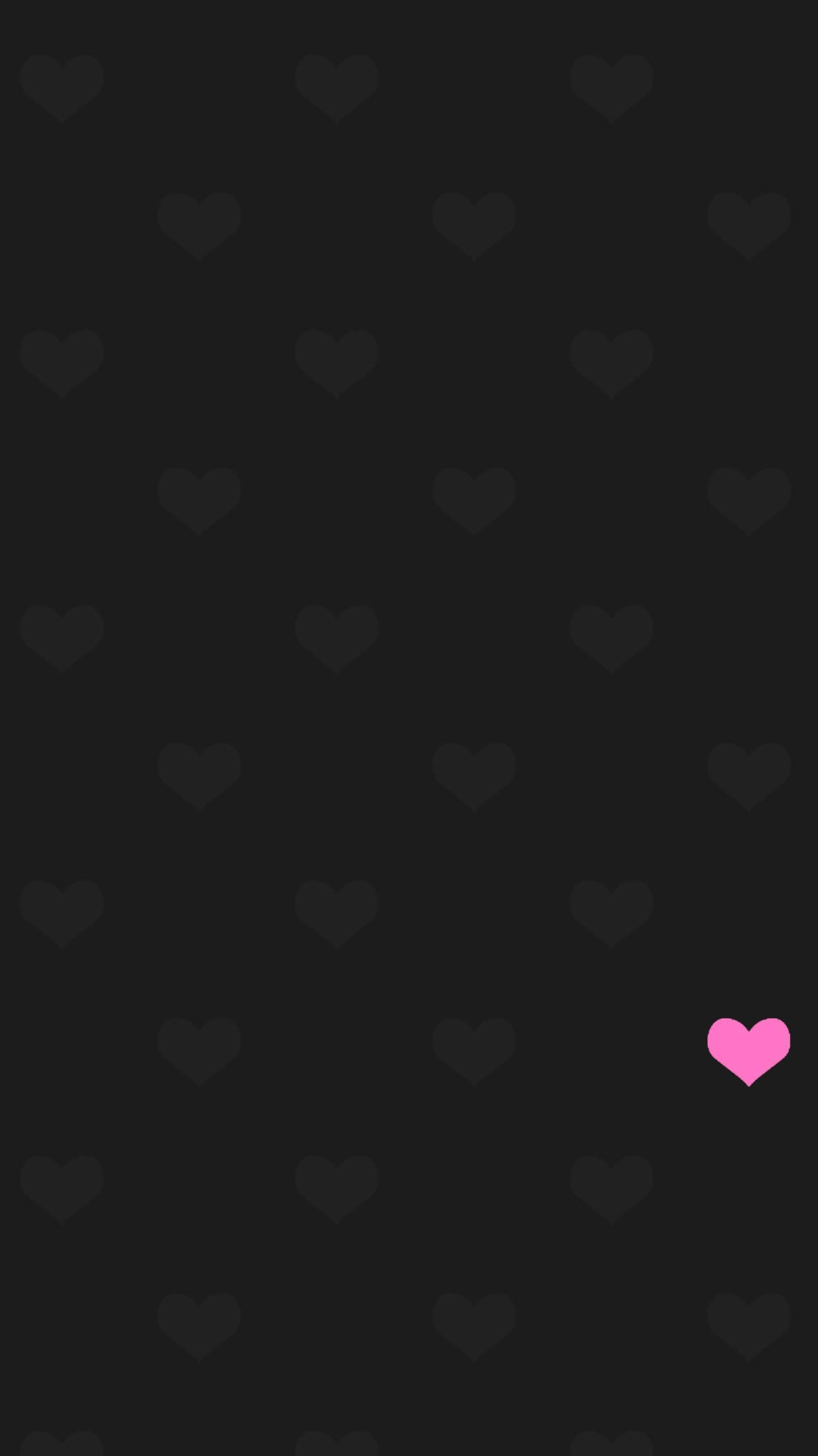 Dark Android, heart patterns, dark background, Full HD Phone Wallpaper