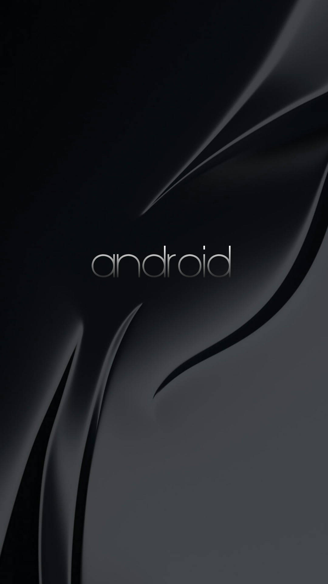 Dark Android, metallic logo, glowing silver android logo, Full HD Phone Wallpaper