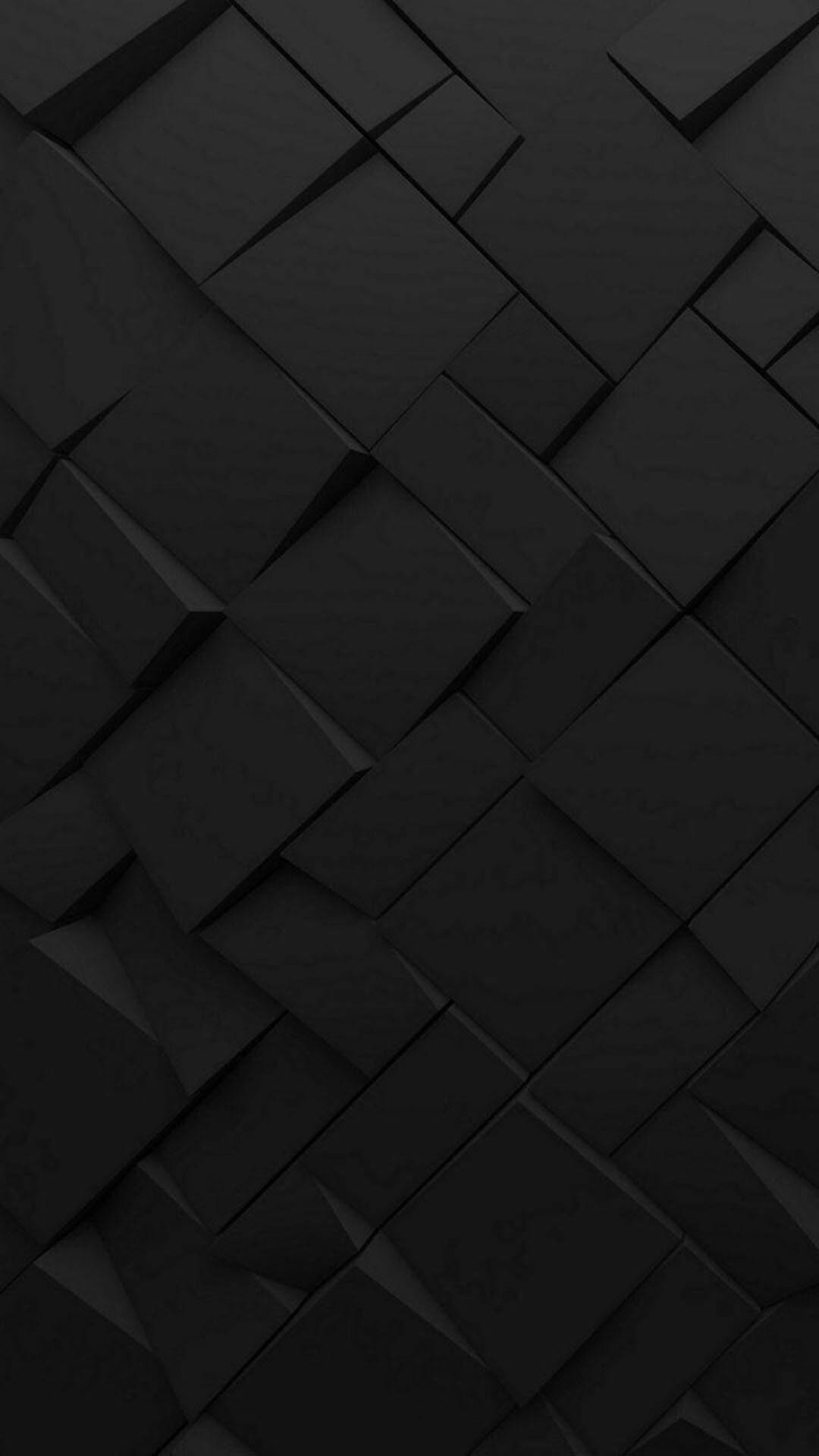 Dark Android, 3D abstract cube pattern, dark matte, HD Phone Wallpaper