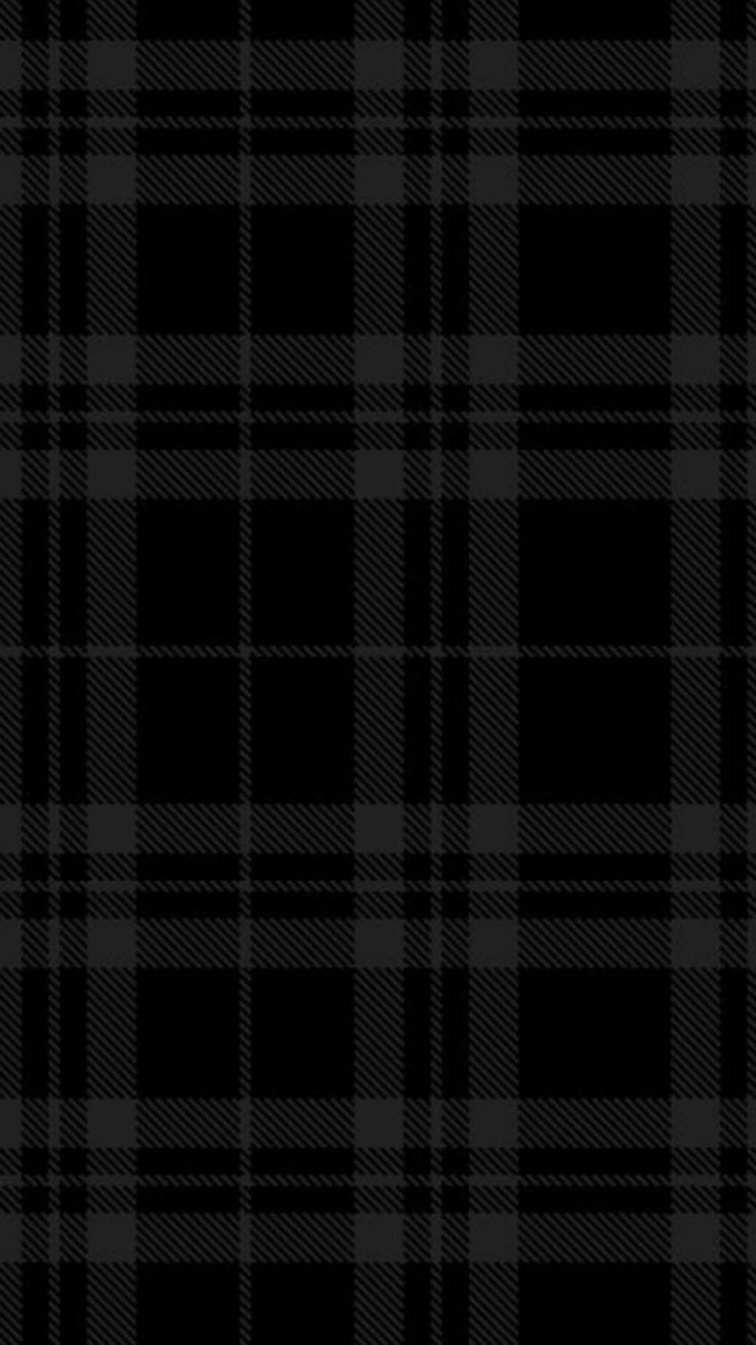 Dark Android, plaid tartan pattern, black, Full HD Phone Wallpaper