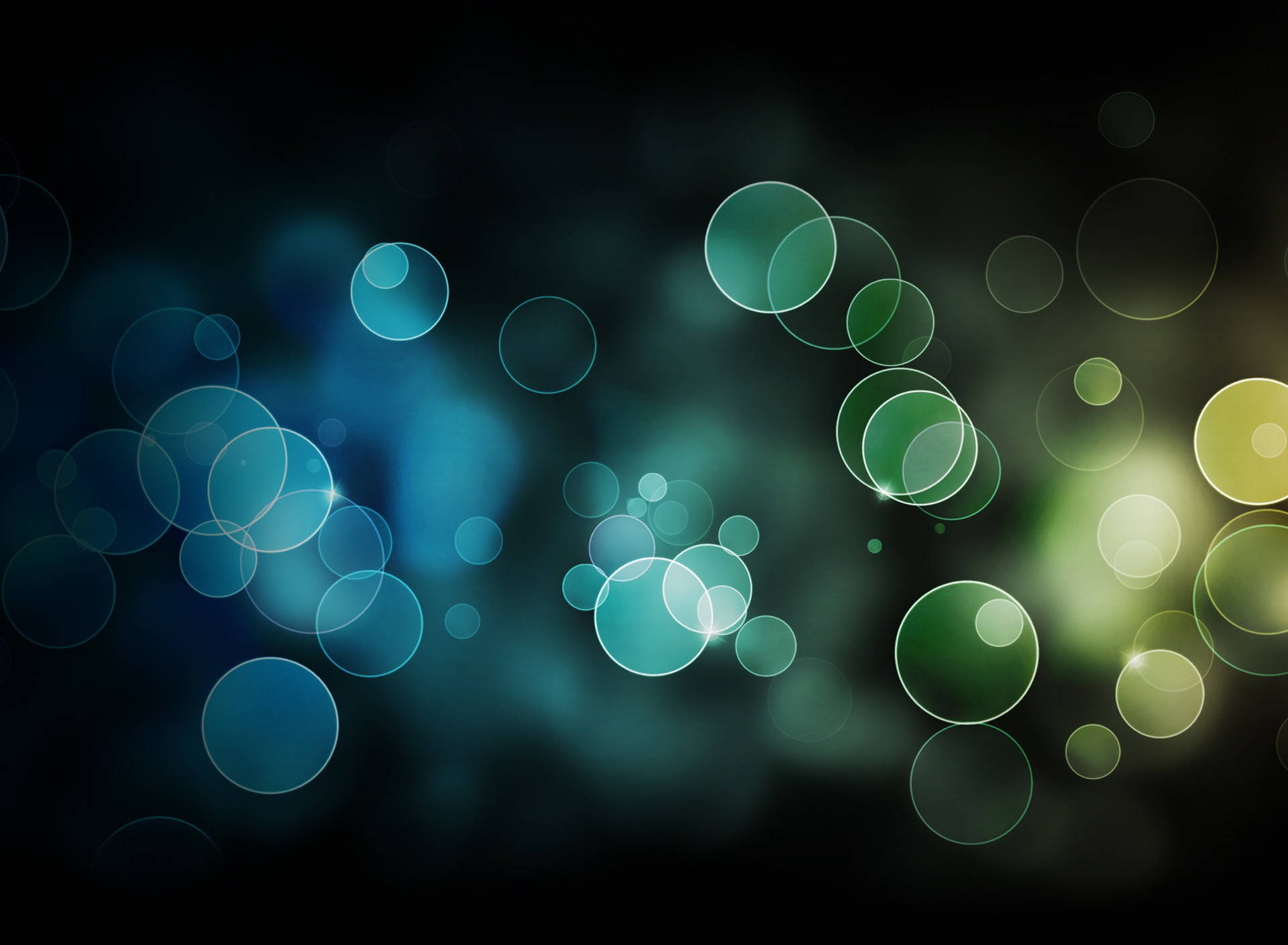 Blurred Backscatter Android Tablet, translucent circles, cool teal, Full HD Desktop Wallpaper