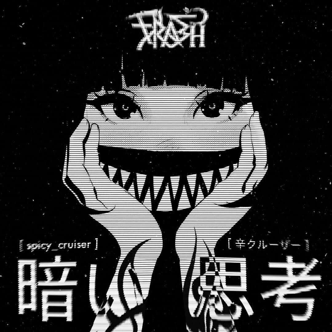 Dark Anime Art, anime girl, toothy grin, SD Desktop Wallpaper