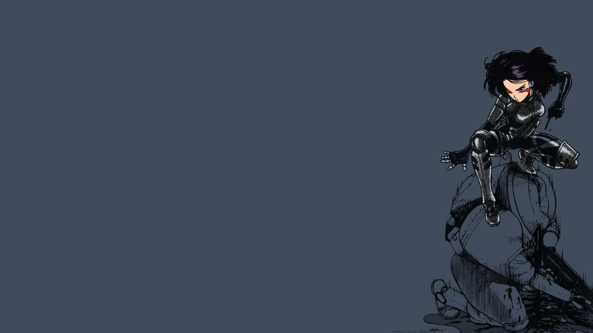 dark anime art, anime girl, black armor, Full HD Desktop Wallpaper