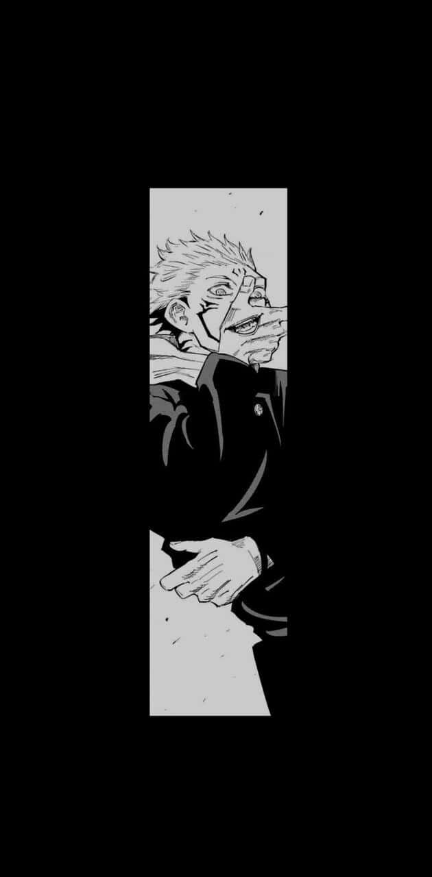 dark anime boy, stark black and white, spiky hair, HD Phone Wallpaper