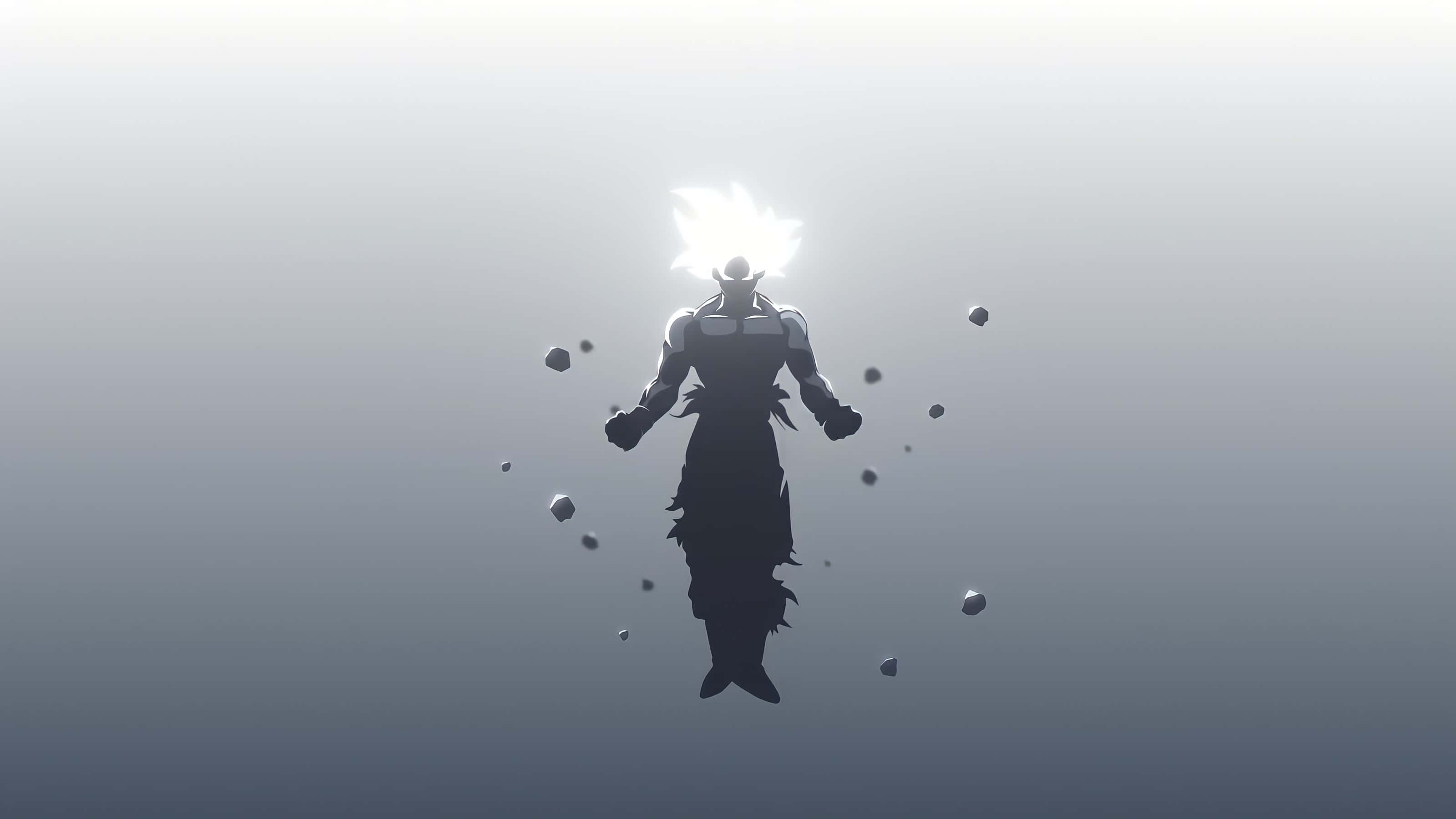 Dark Anime Boy, spiky hair, glowing anime warrior, 2K Desktop Wallpaper