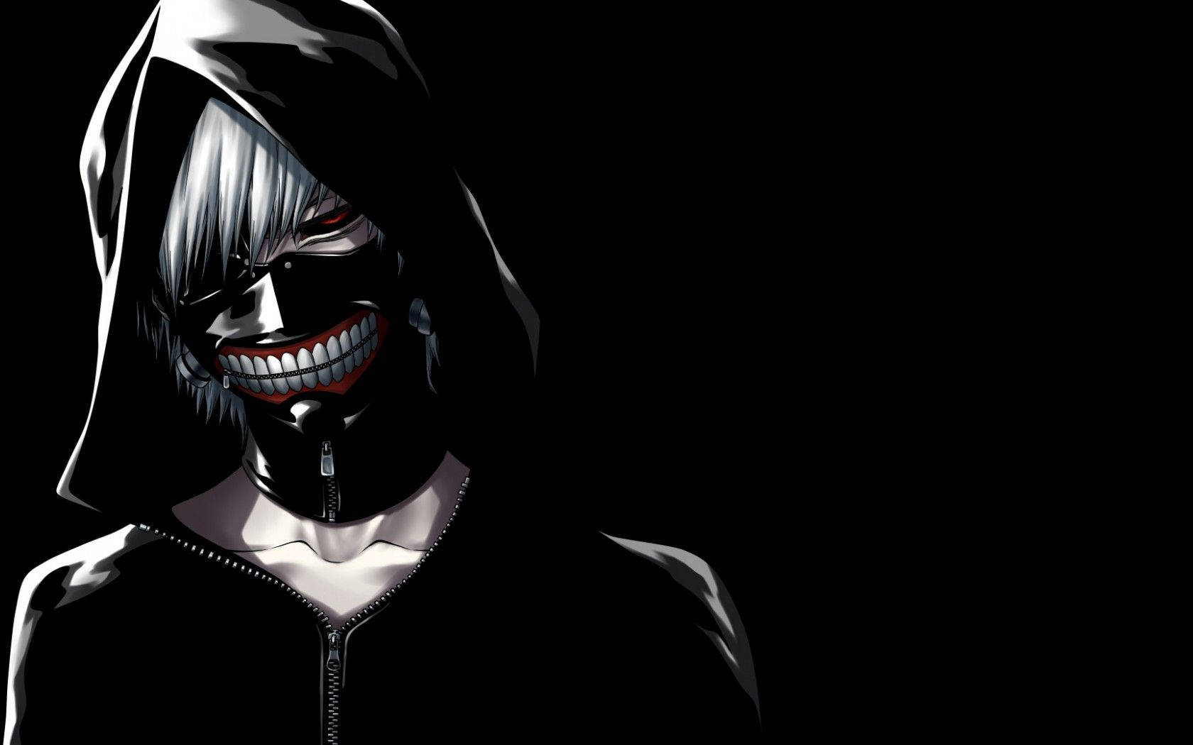 Dark Anime, masked man, silver hair, HD Desktop Wallpaper