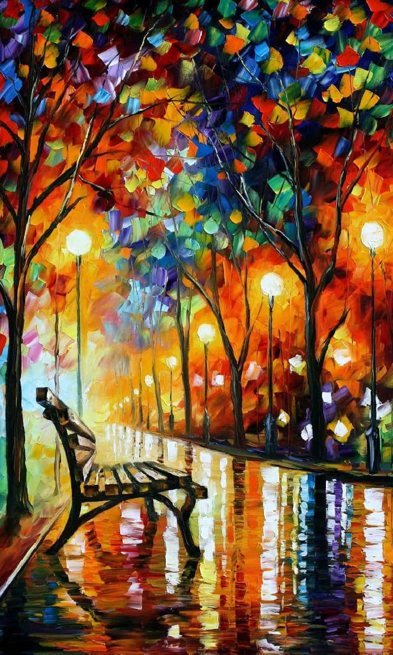 autumn evening, rainy autumn evening, solitary bench, HD Phone Wallpaper