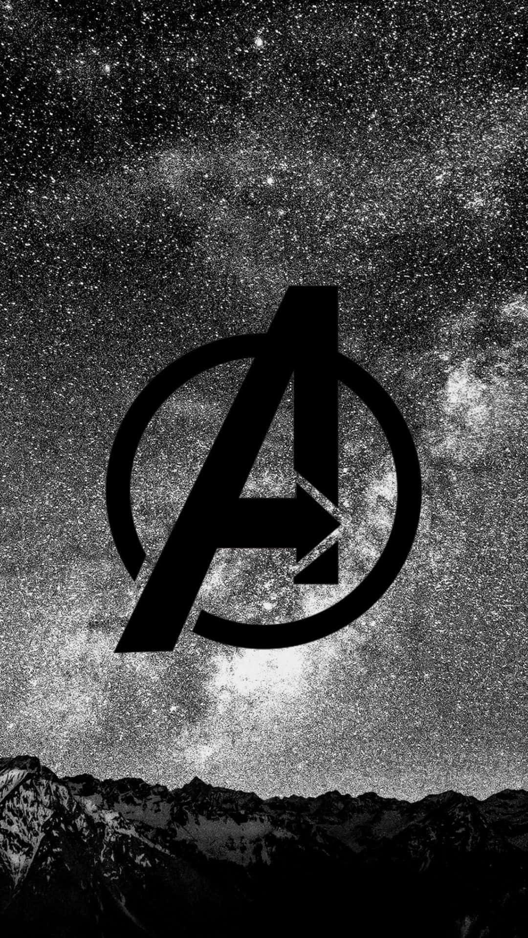 Dark Avengers, Avengers logo, starry galaxy sky, Full HD Phone Wallpaper