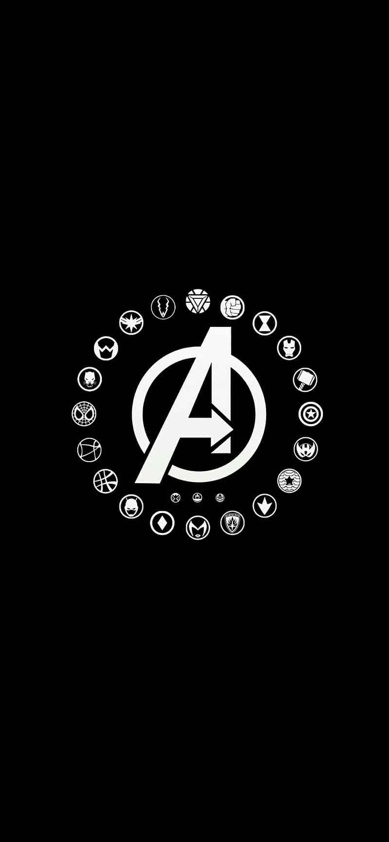Dark Avengers, Avengers logo, black background, HD Phone Wallpaper