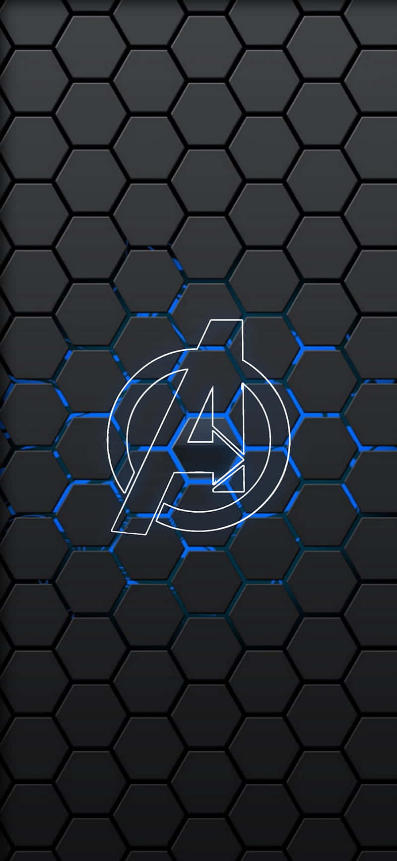 Dark Avengers, Avengers logo, blue light, HD Phone Wallpaper