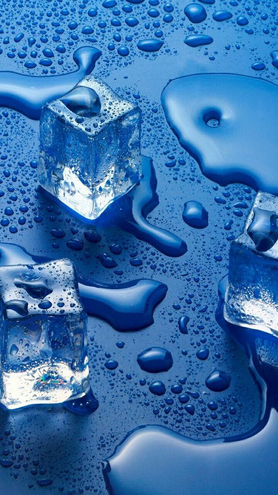 dark blue aesthetic tumblr, cube ice, shimmering blue water droplets, SD Phone Wallpaper