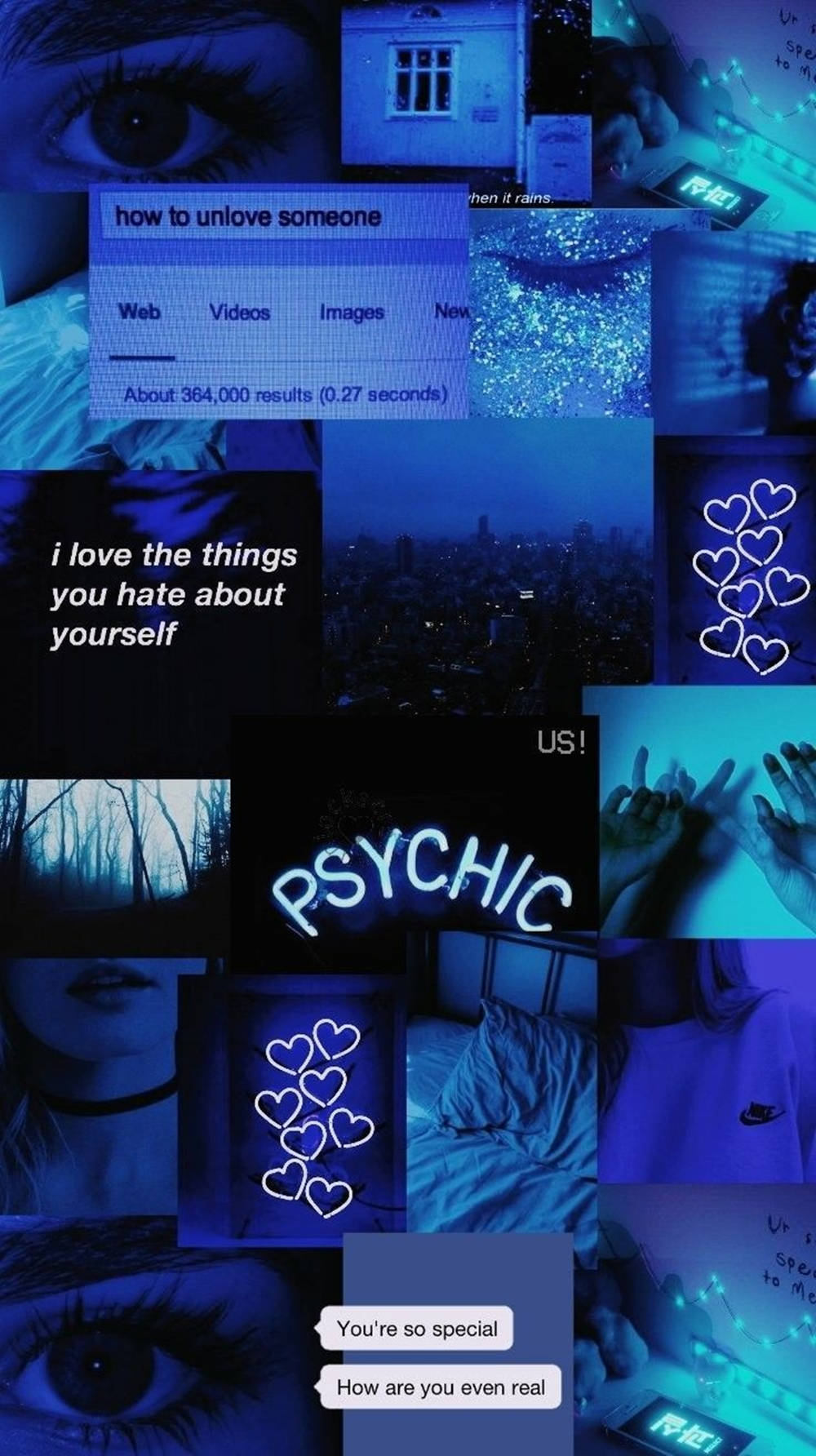 Postmodern Mosaic Blue Aesthetic Tumblr, blue-toned, digital screens, HD Phone Wallpaper