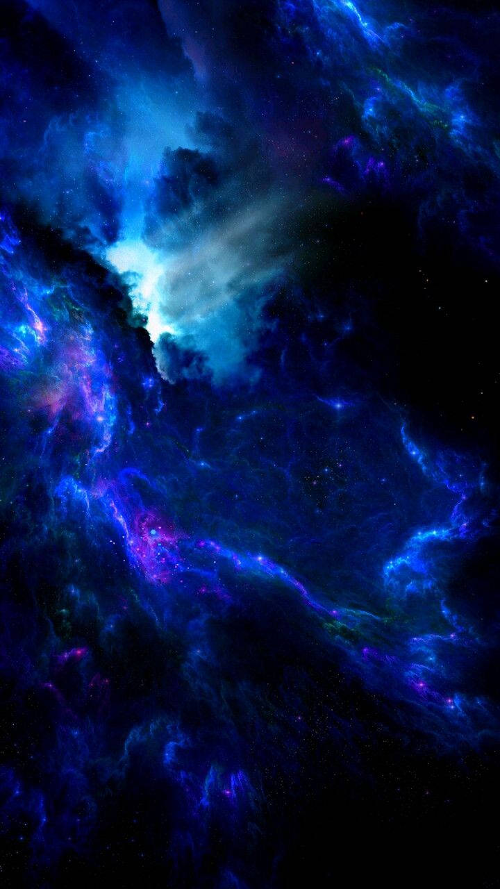 Vertical Dark Blue, cosmic nebula, electric blues, HD Phone Wallpaper