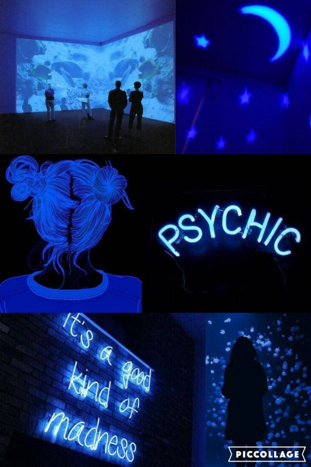 blue neon lights, blue sign, psychic sign, HD Phone Wallpaper