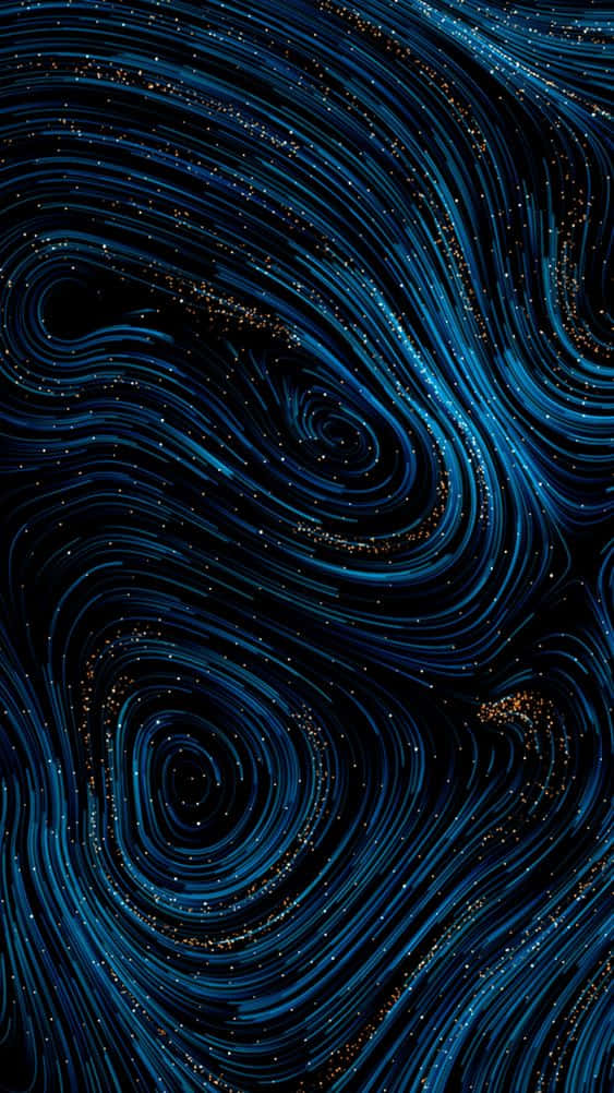 dark blue pattern, vibrant blue cosmic swirls, golden specks, SD Phone Wallpaper