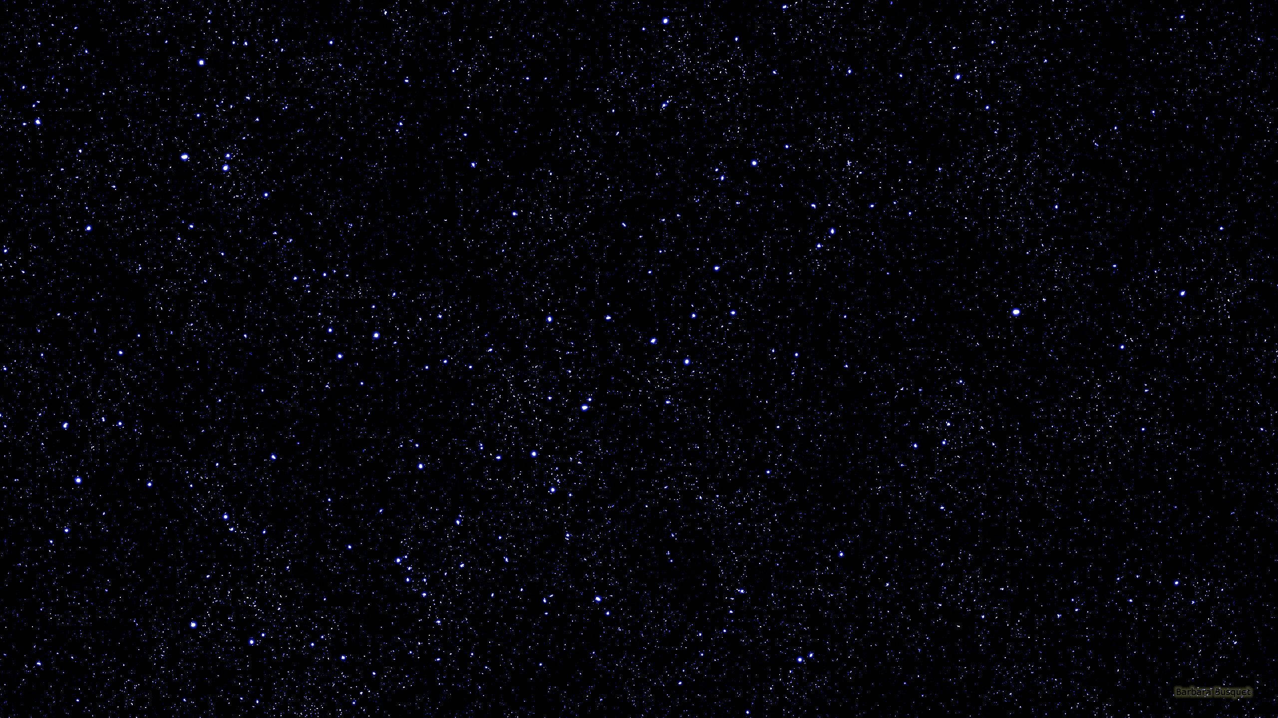 Dark Blue Galaxy, Dark Blue Milky Way, twinkling blue and white stars, 2K Desktop Wallpaper