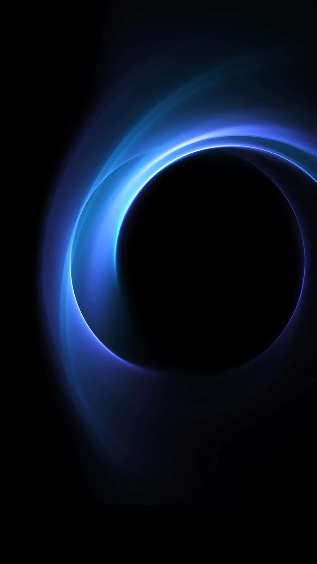 Blue AMOLED, glowing blue ring of light, black void, Full HD Phone Wallpaper