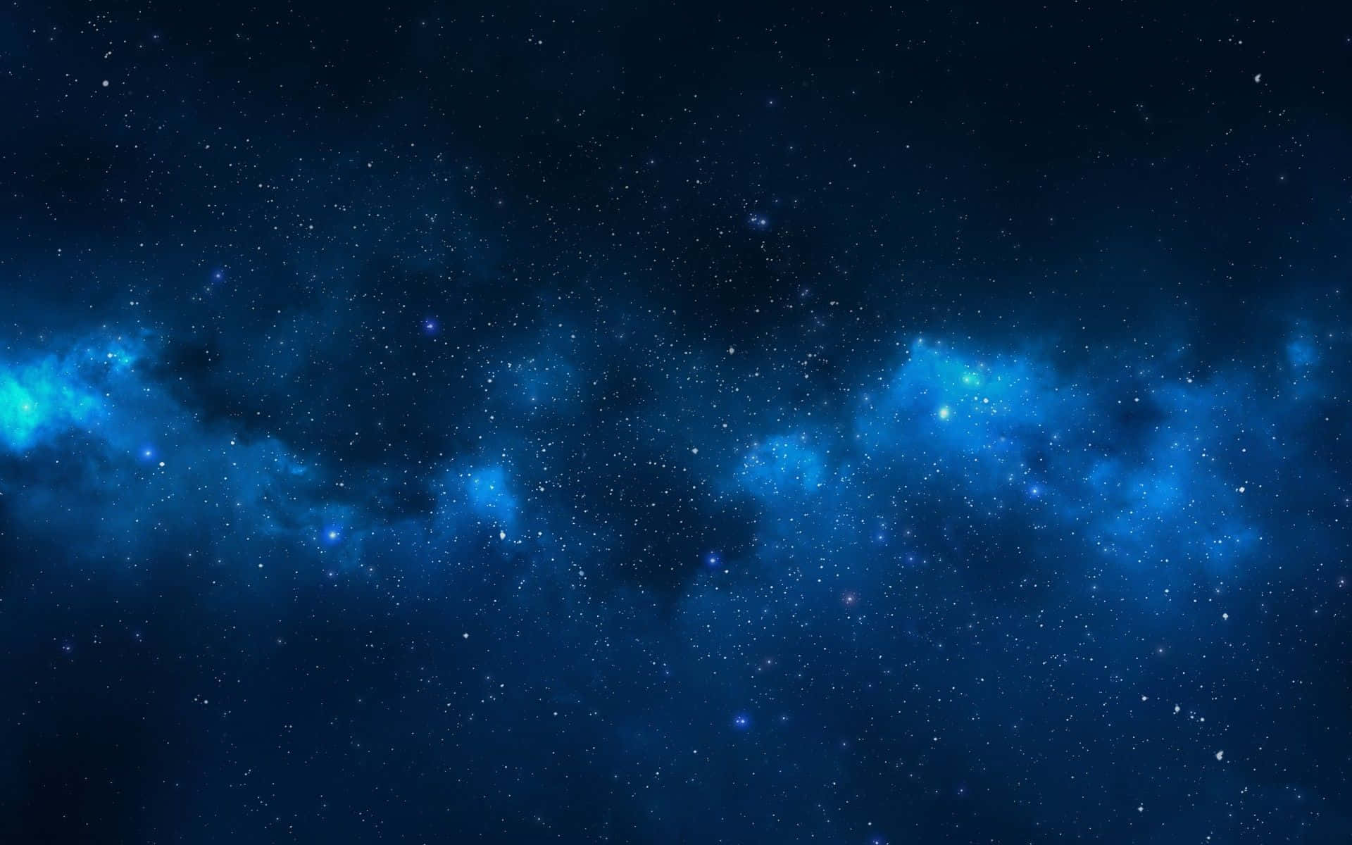 Dark Blue Star, glowing blue nebulae, twinkling stars, Full HD Desktop Wallpaper