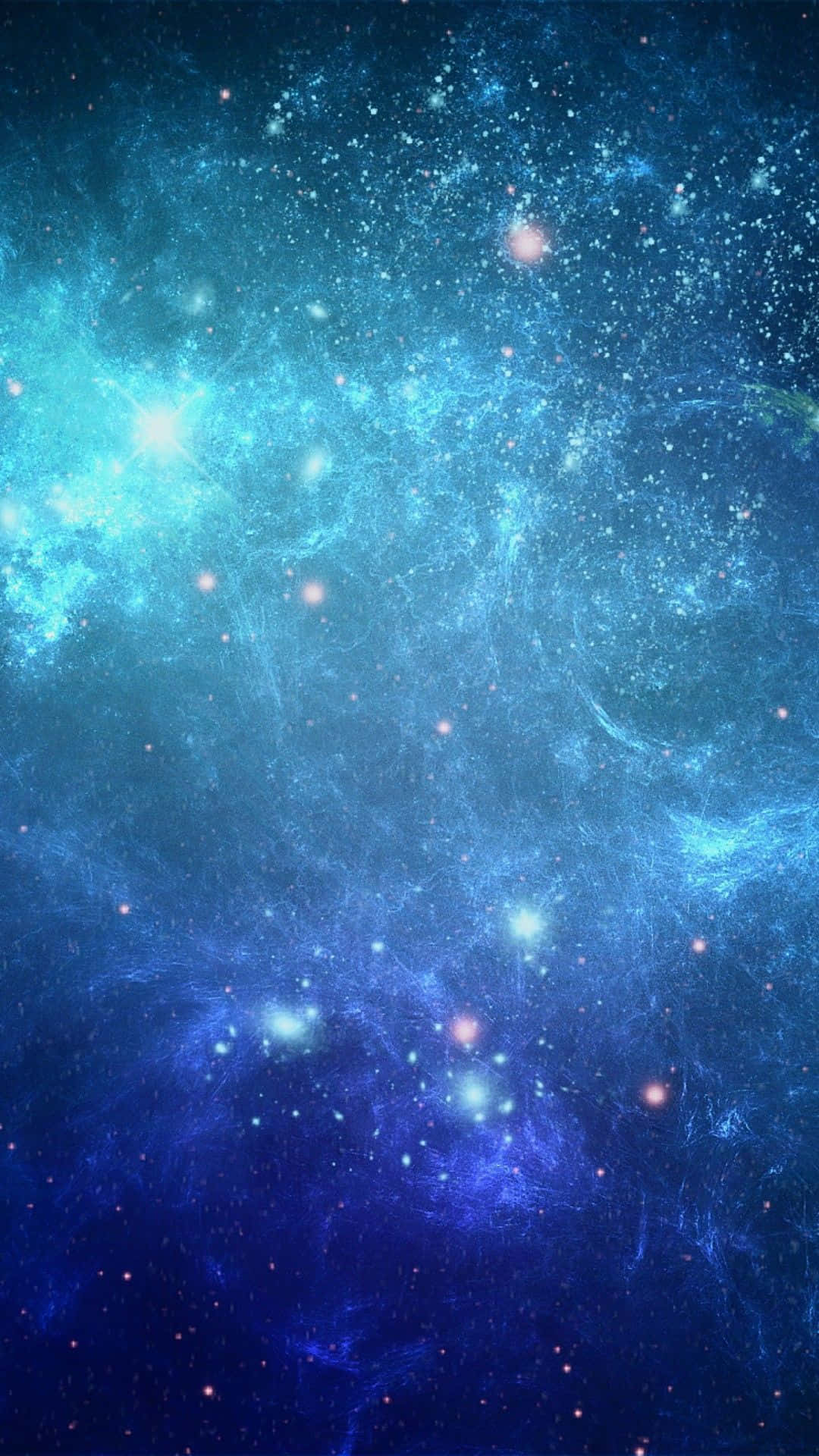 Dark Blue Star, glowing blue nebulae, scattered stars, Full HD Phone Wallpaper