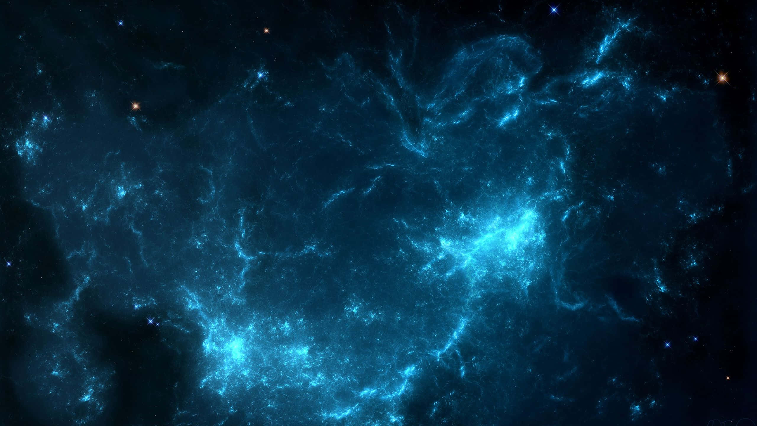 dark blue star, cosmic nebula, electric blue tendrils, 2K Desktop Wallpaper