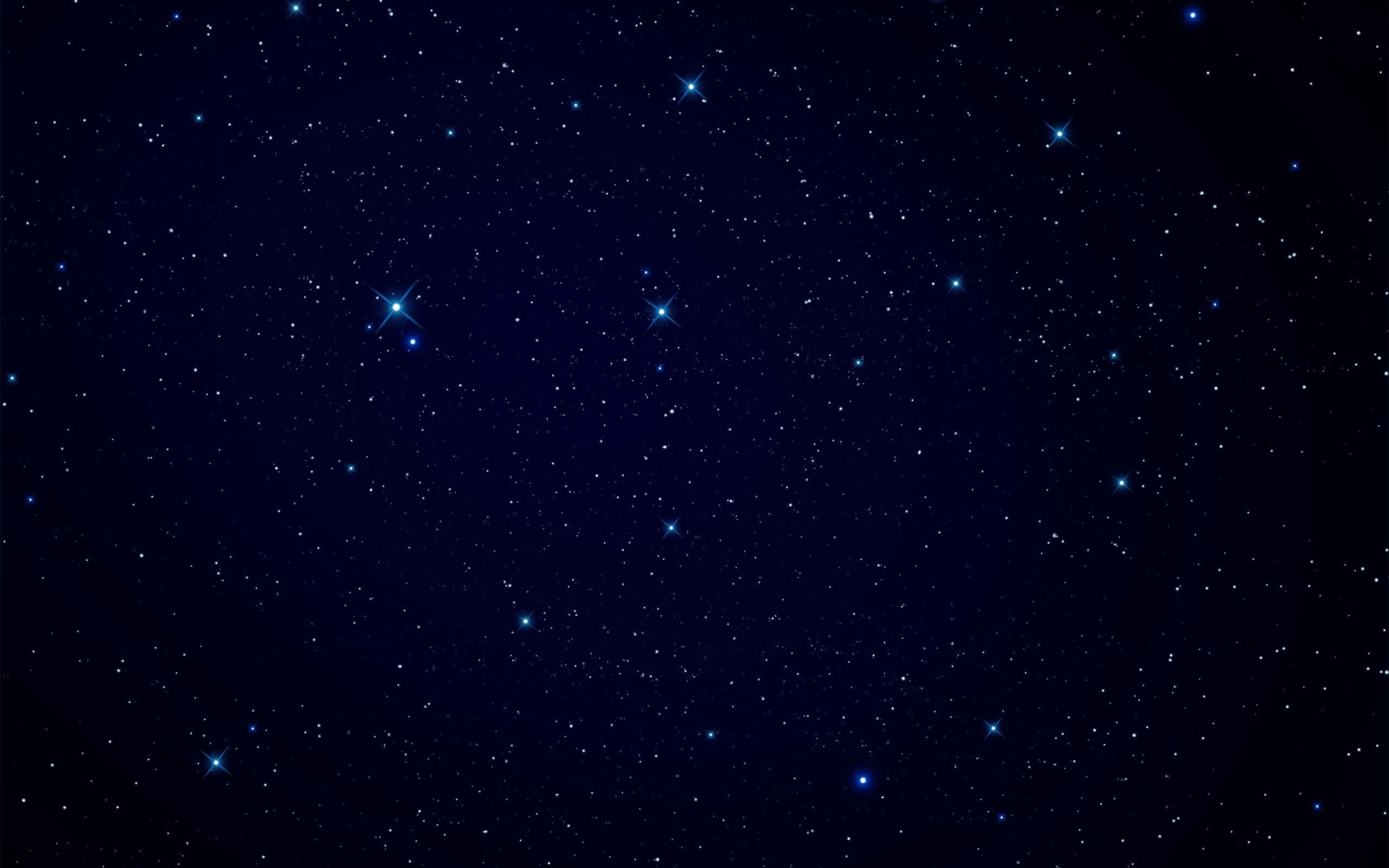 Dark Blue Star, deep blue night sky, twinkling stars, 2K Desktop Wallpaper