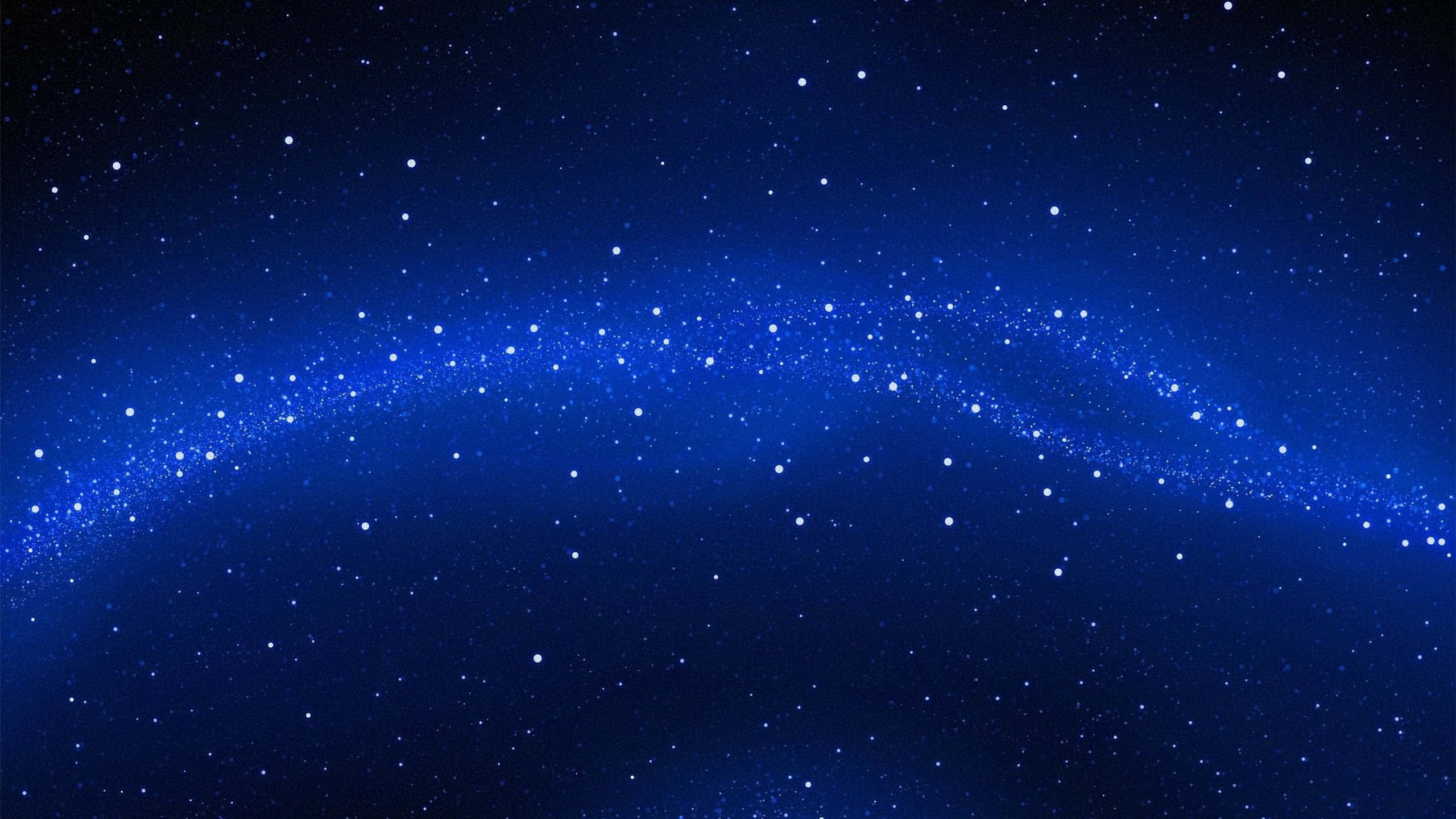 Dark Blue Star, cosmic blue nebula, starfield, 2K Desktop Wallpaper