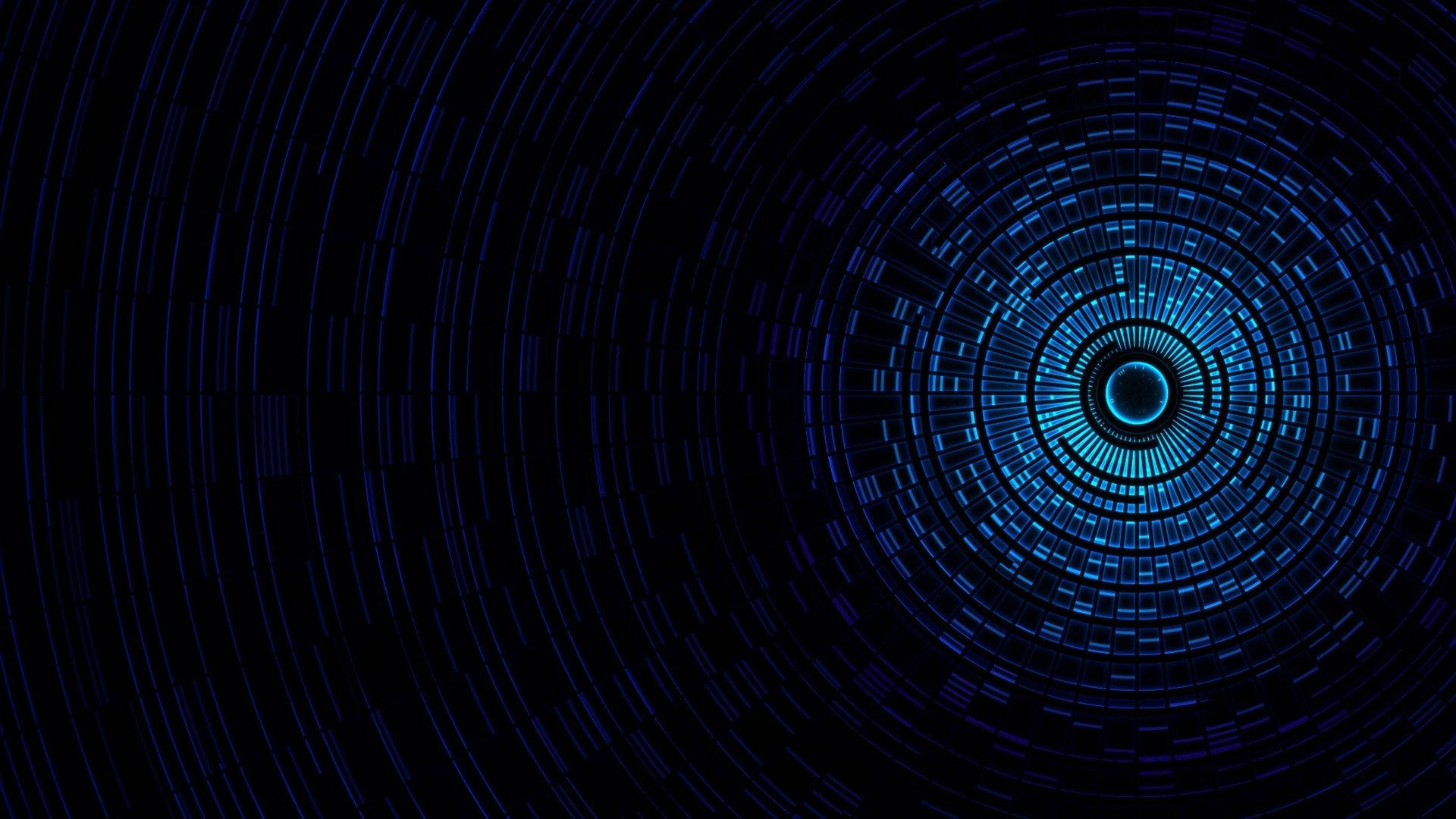 dark blue, disco ball, glowing blue rectangular segments, Full HD Desktop Wallpaper
