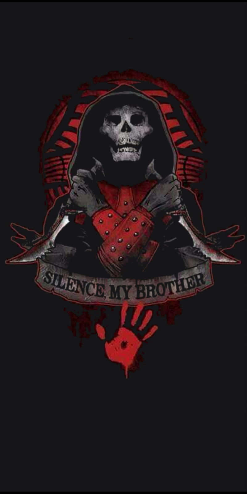 Dark Brotherhood, skull in a hooded cloak, crossed swords, HD Phone Wallpaper