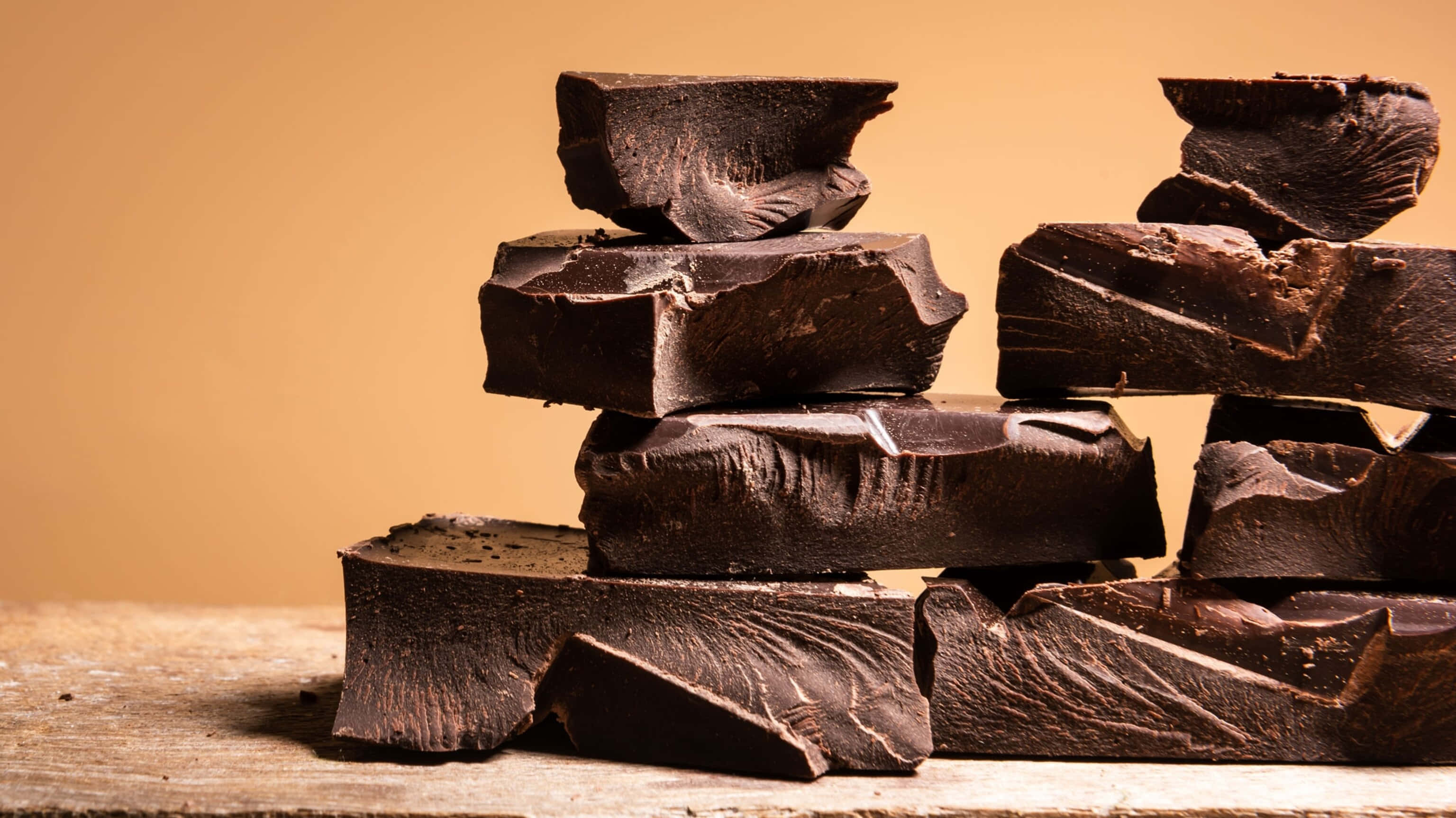 Dark Chocolate, 3072 x 1728, dark chocolate chunks, 2K Desktop Wallpaper