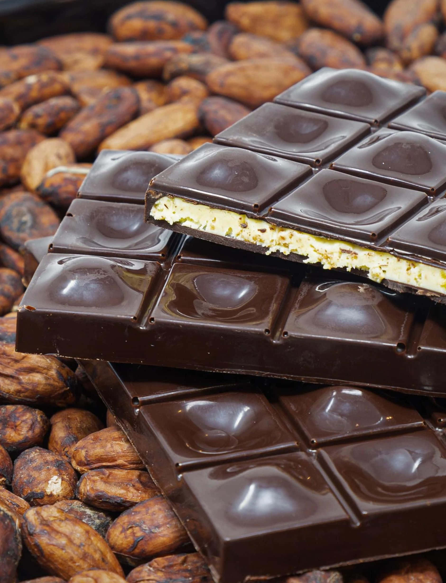 Dark Chocolate, dark chocolate bars, creamy filling, Full HD Phone Wallpaper