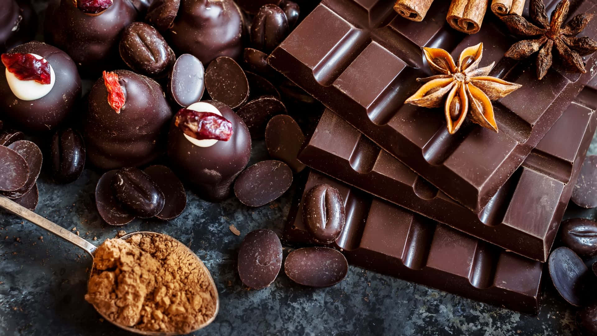 Dark Chocolate, dark chocolate bars, truffles, Full HD Desktop Wallpaper