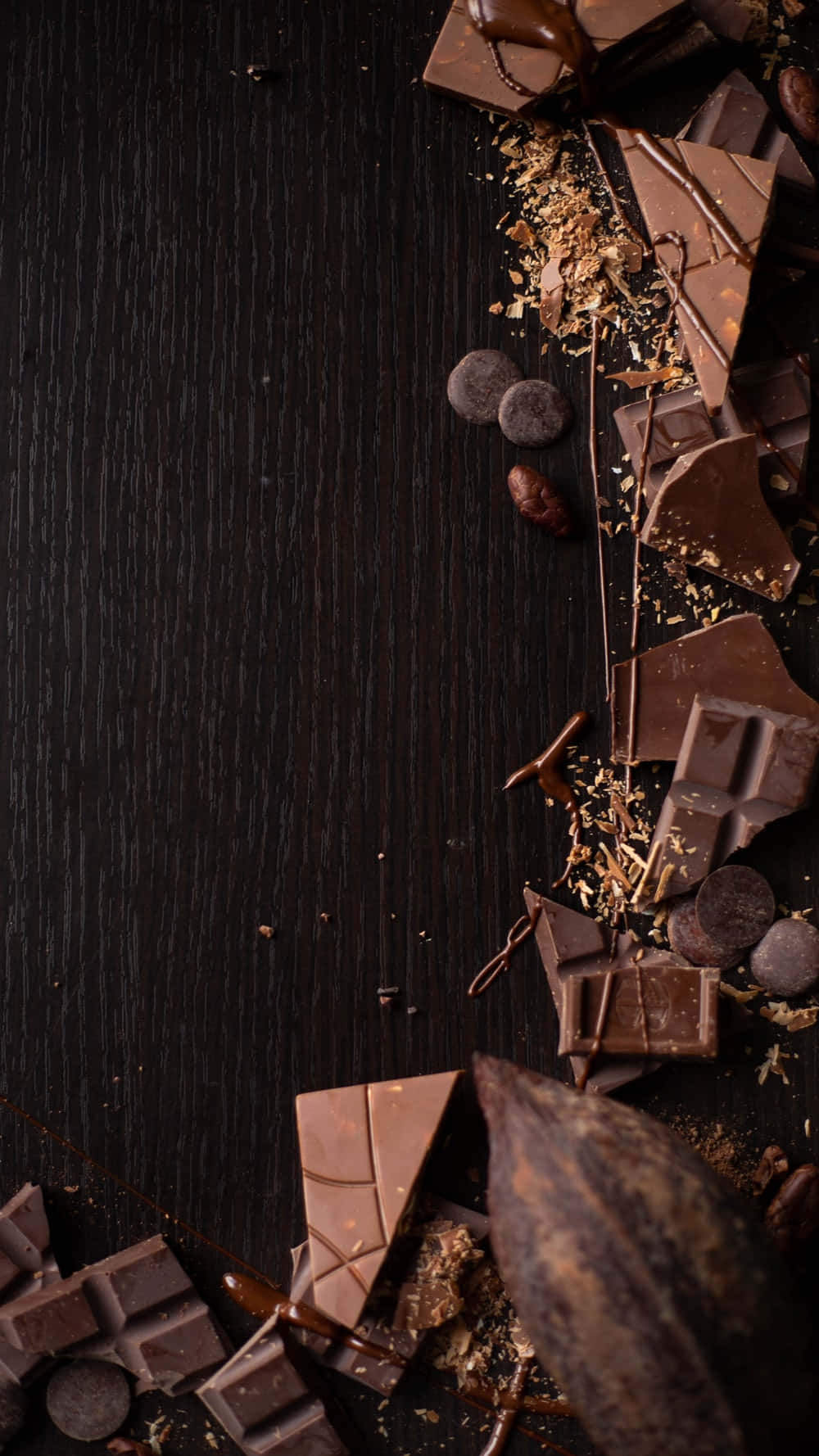 Dark Chocolate, chocolate pieces, cocoa nibs, HD Phone Wallpaper