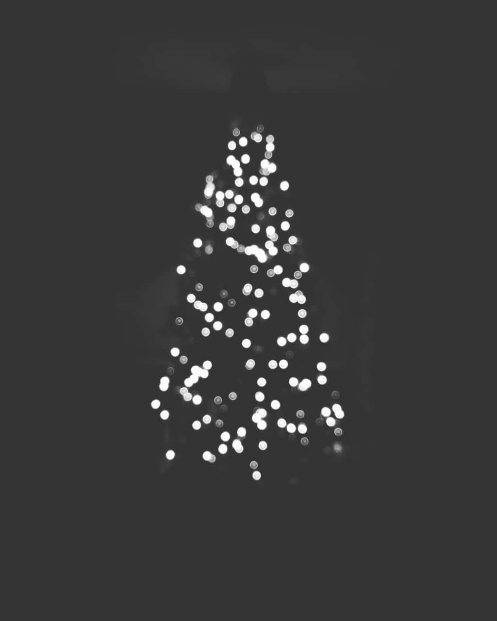 Dark Christmas Tree Lights, bokeh-lit, Christmas tree silhouette, HD Phone Wallpaper