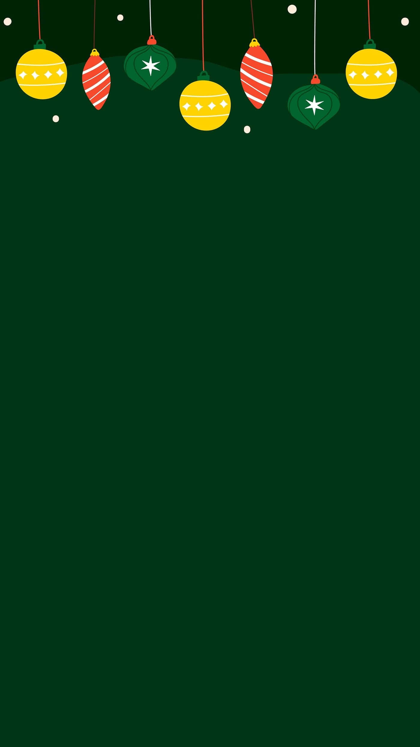 Dark Green Christmas Frame, deep green background, festive red yellow and green Christmas ornaments, Full HD Phone Wallpaper