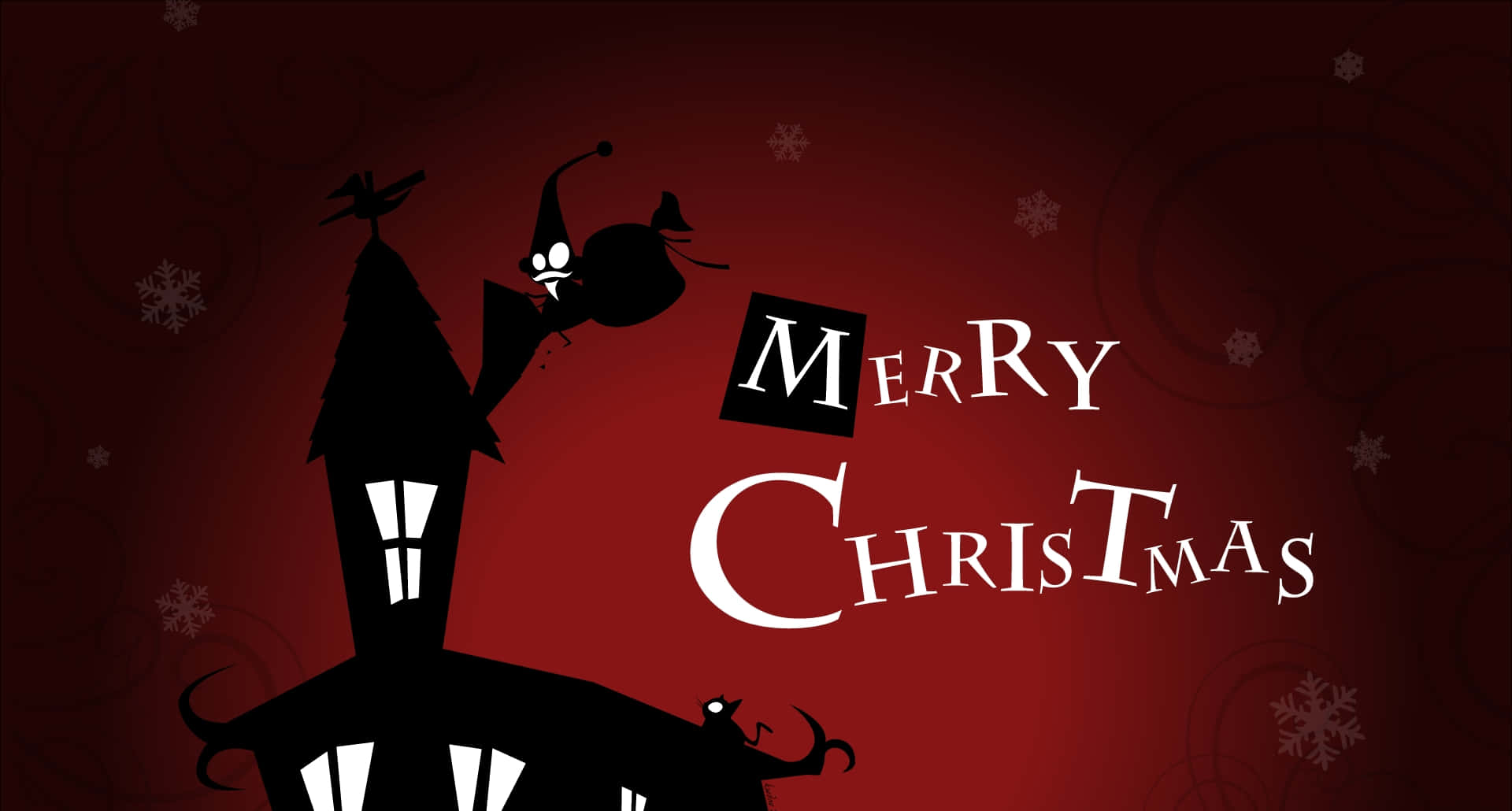 Dark Christmas, haunted house, witch, Full HD Desktop Wallpaper