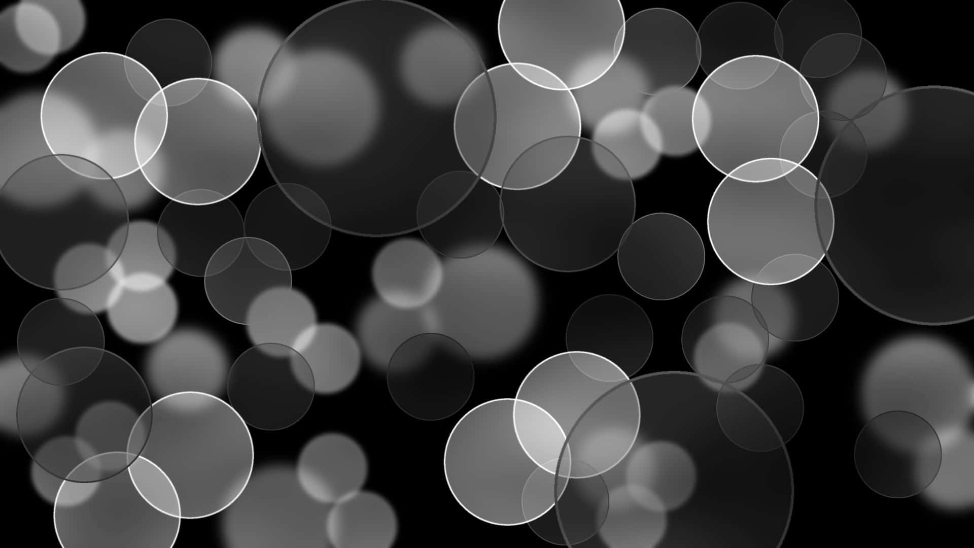 Dark Circles, grayscale, translucent circles, Full HD Desktop Wallpaper