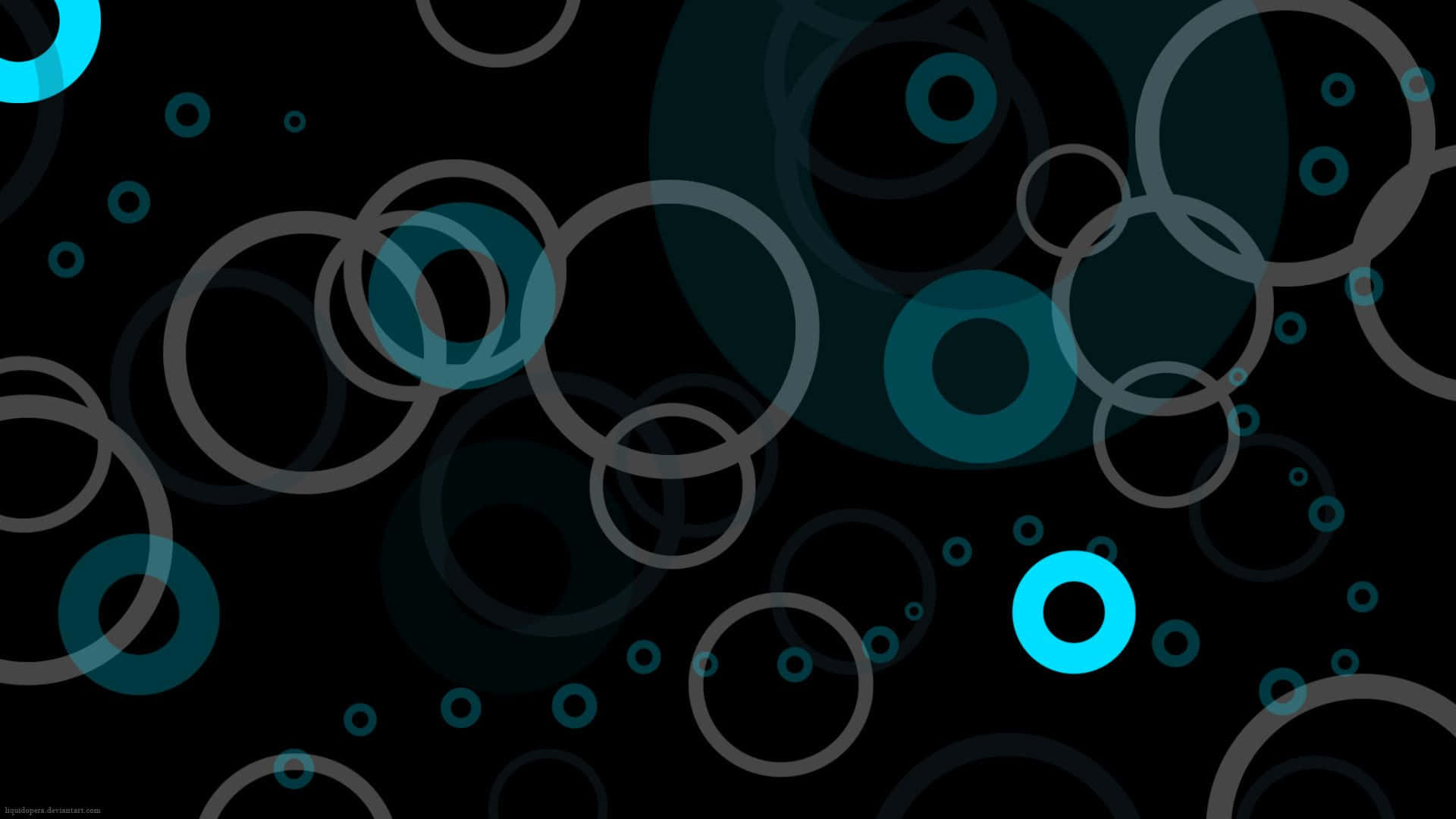 Dark Circles, teal, gray, Full HD Desktop Wallpaper