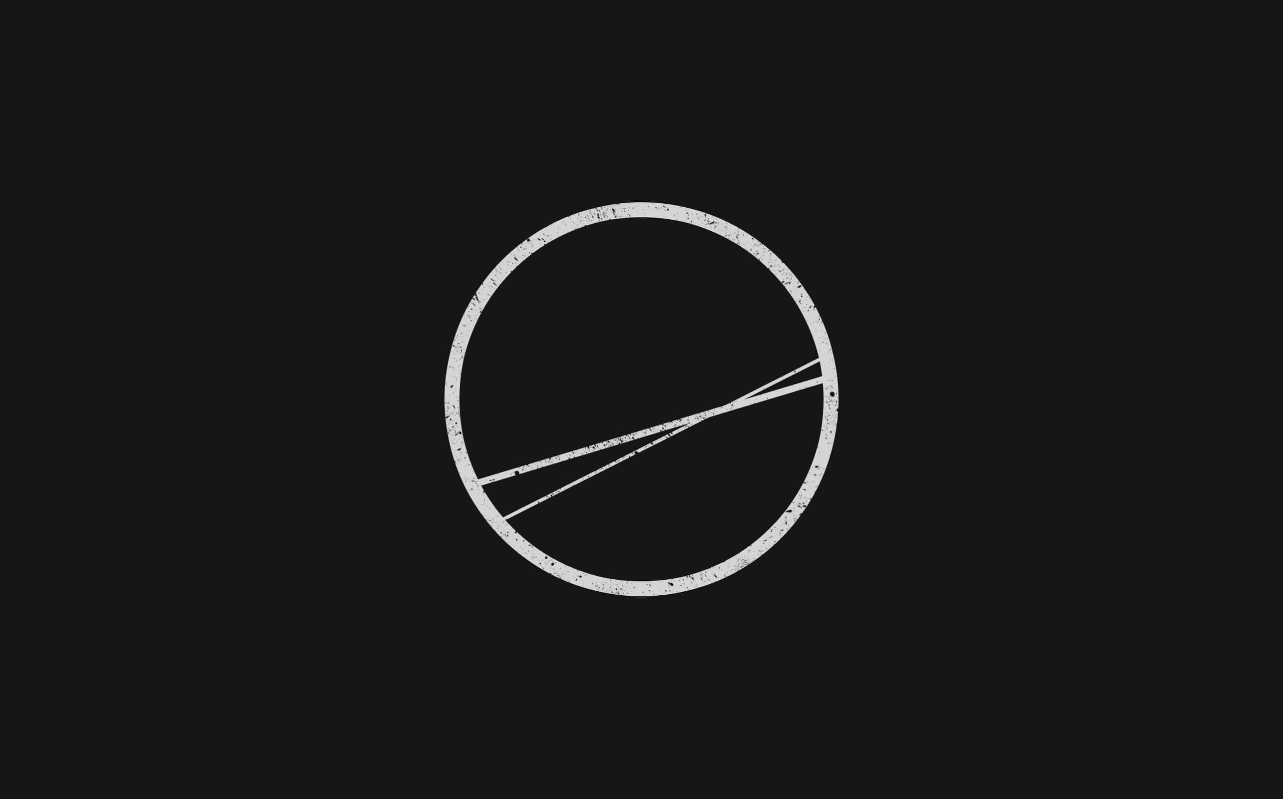Dark Circles, white circle, intersecting lines, 2K Desktop Wallpaper