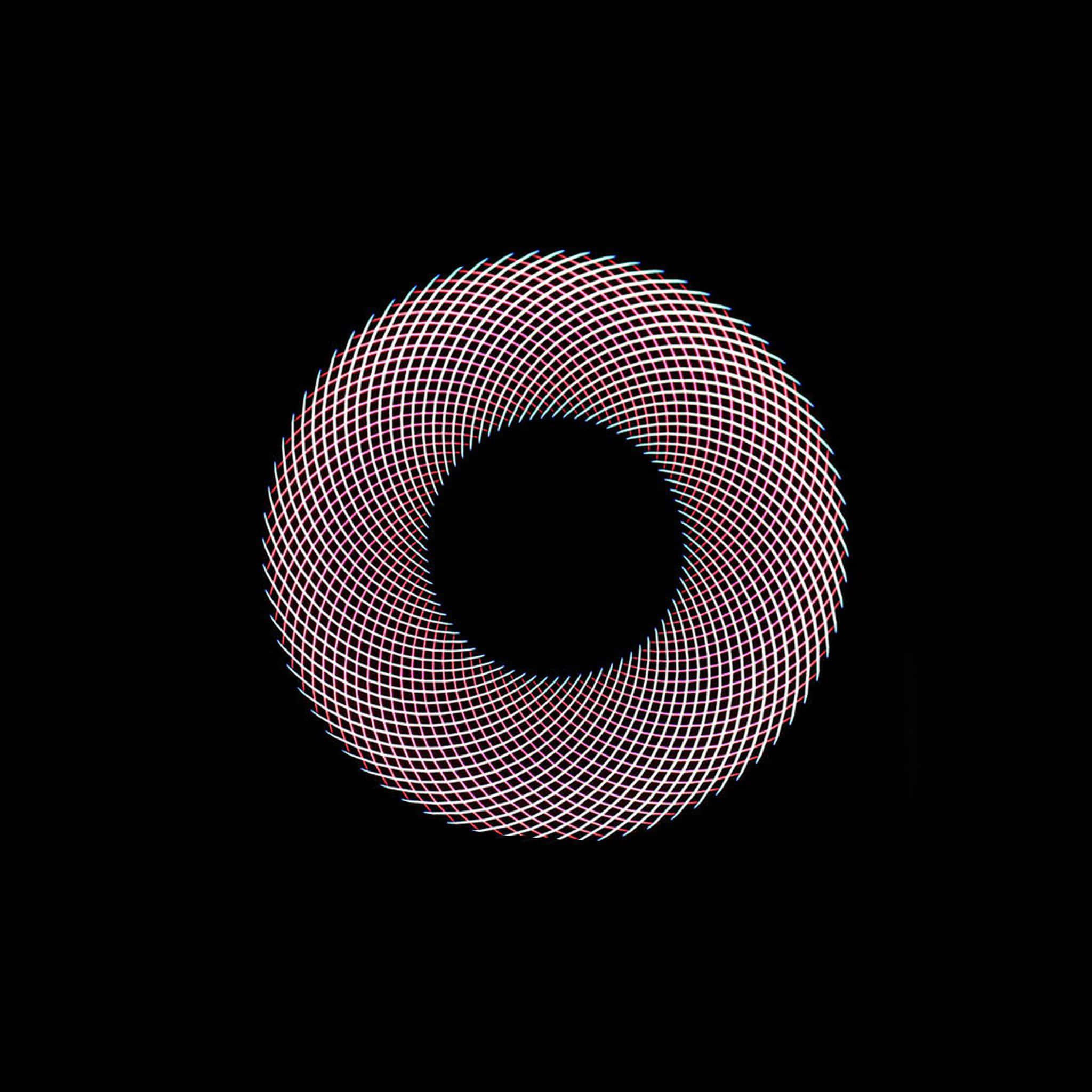 Dark Circles, glowing pink and white lines, central black void, Full HD Desktop Wallpaper