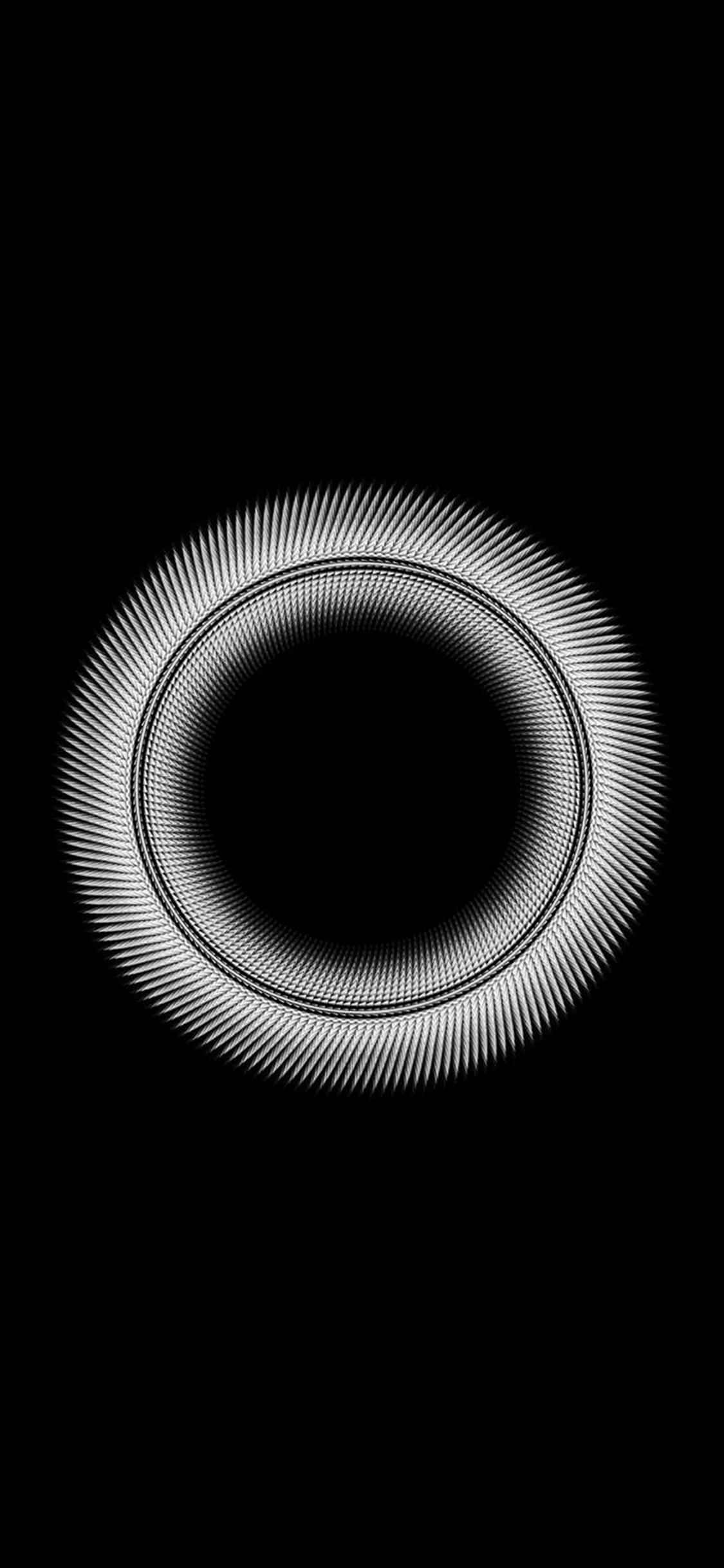dark circles, black and white, abstract circular pattern, Full HD Phone Wallpaper