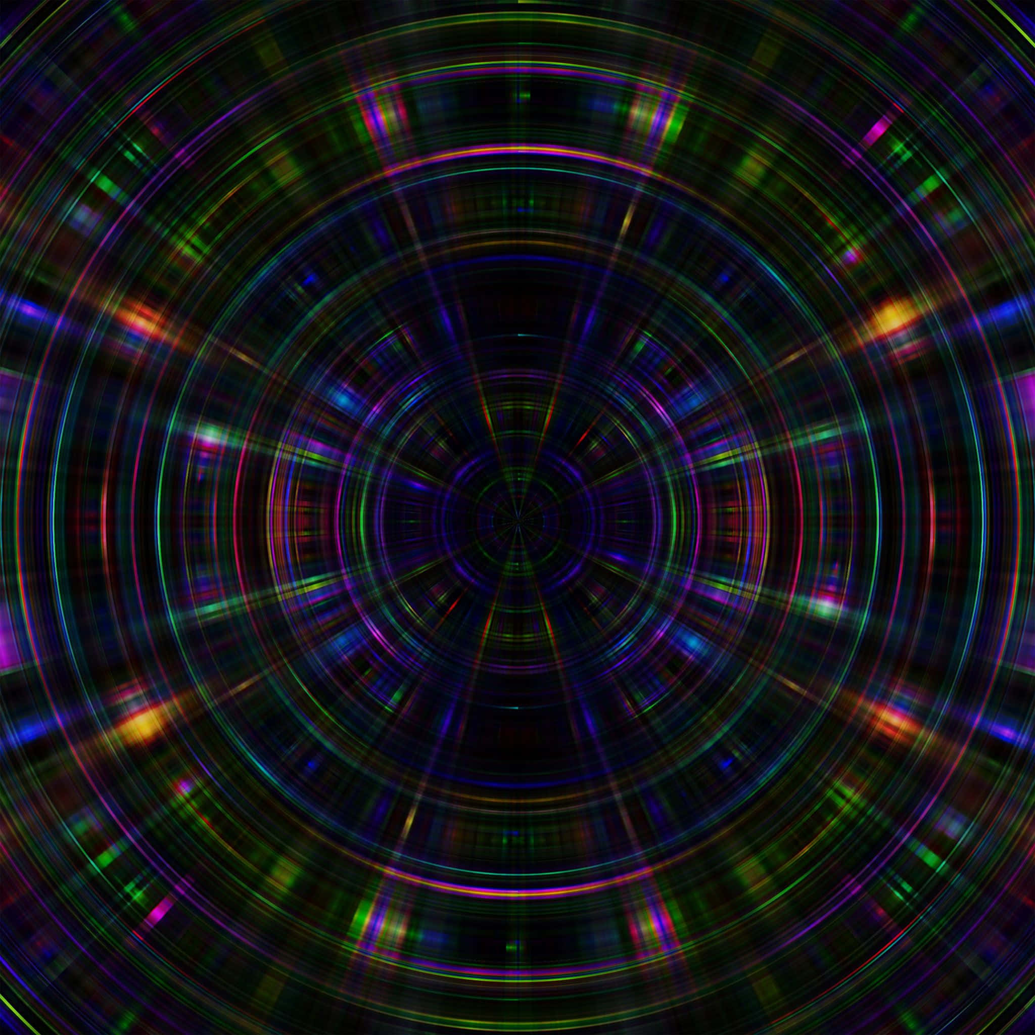Dark Circles, neon light, concentric rings, Full HD Desktop Wallpaper