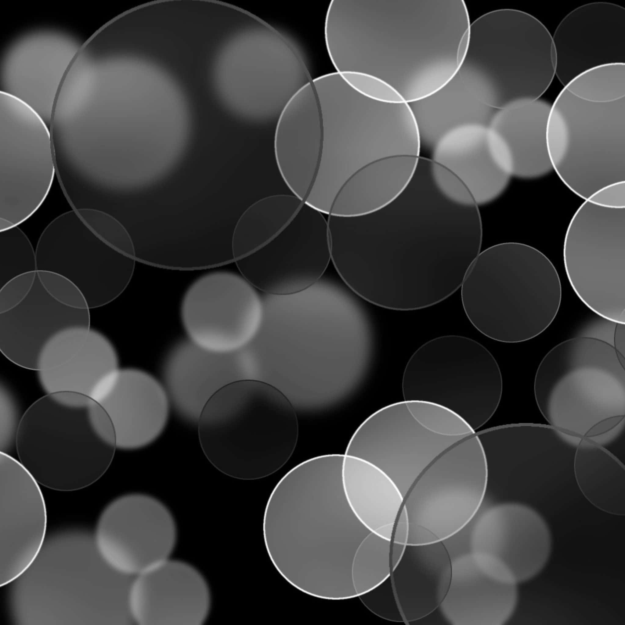 Dark Circles, grayscale, translucent circles, Full HD Desktop Wallpaper