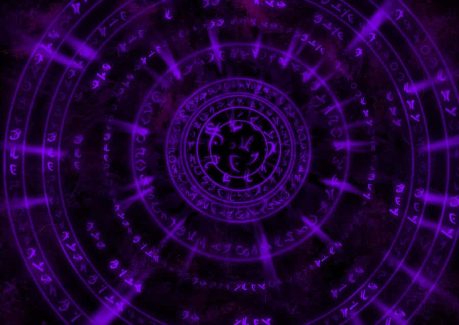 Dark Circles, glowing purple mystical symbol, concentric circles, SD Desktop Wallpaper