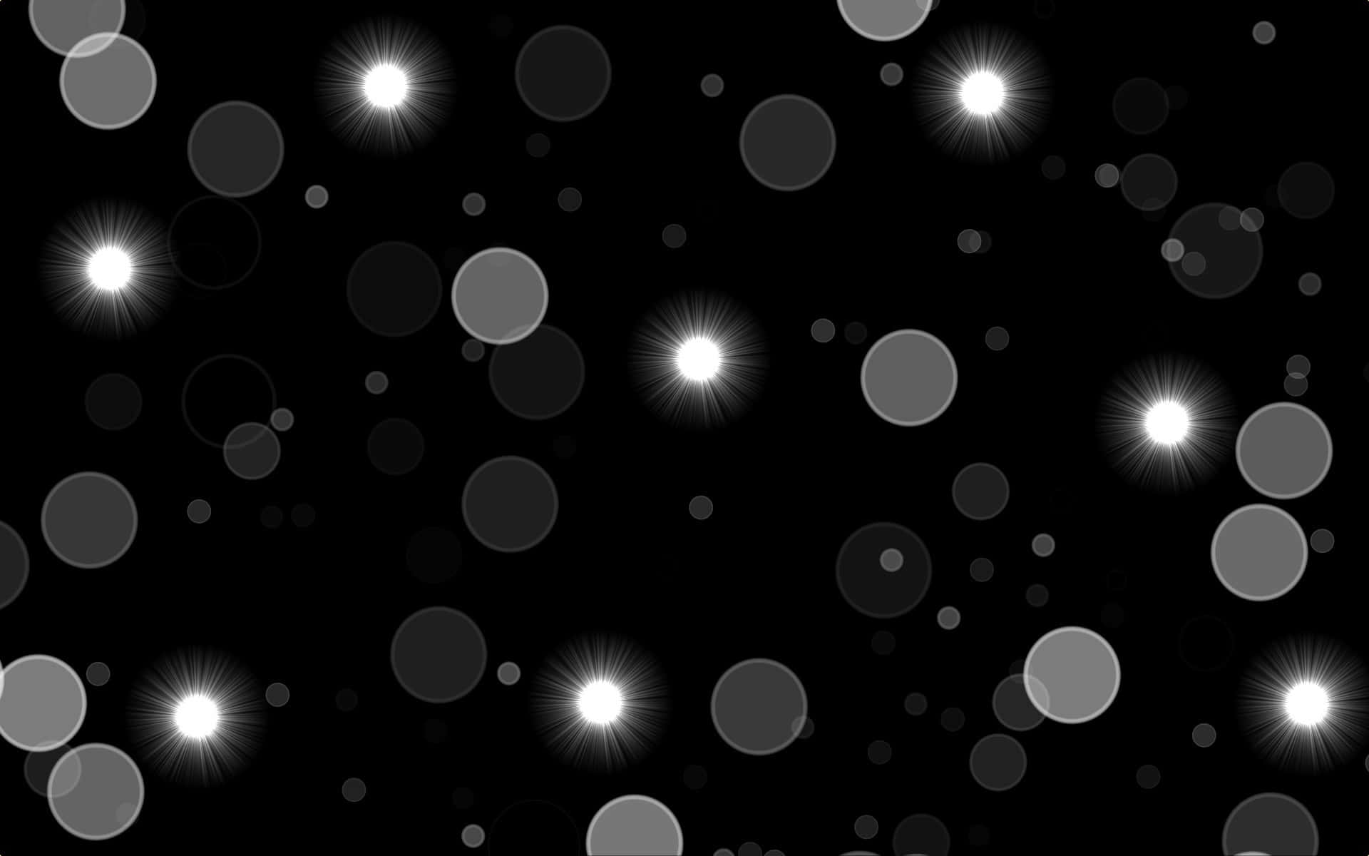 Dark Circles, black background, glowing white and gray circular lights, Full HD Desktop Wallpaper